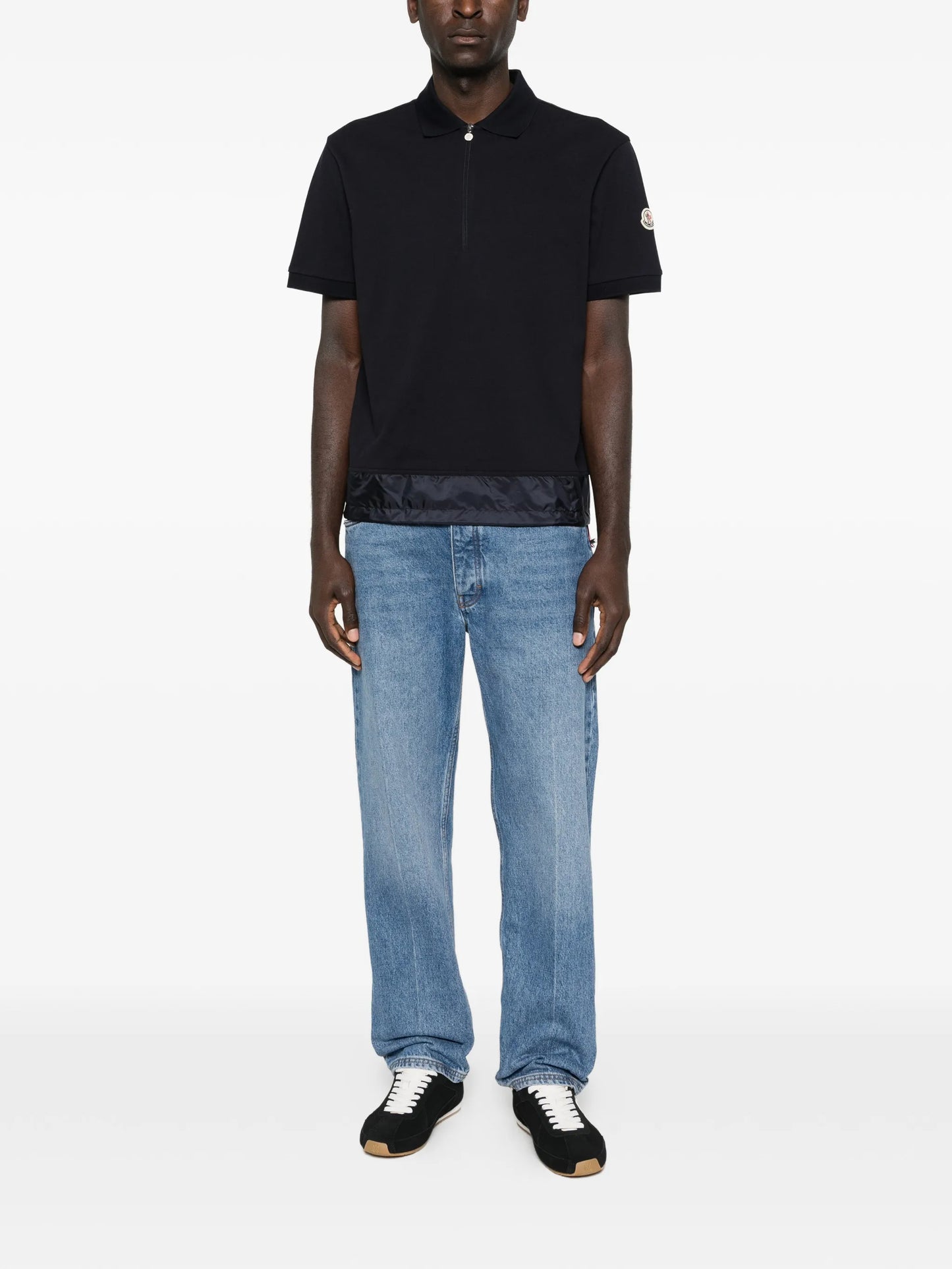 zip piqué polo shirt