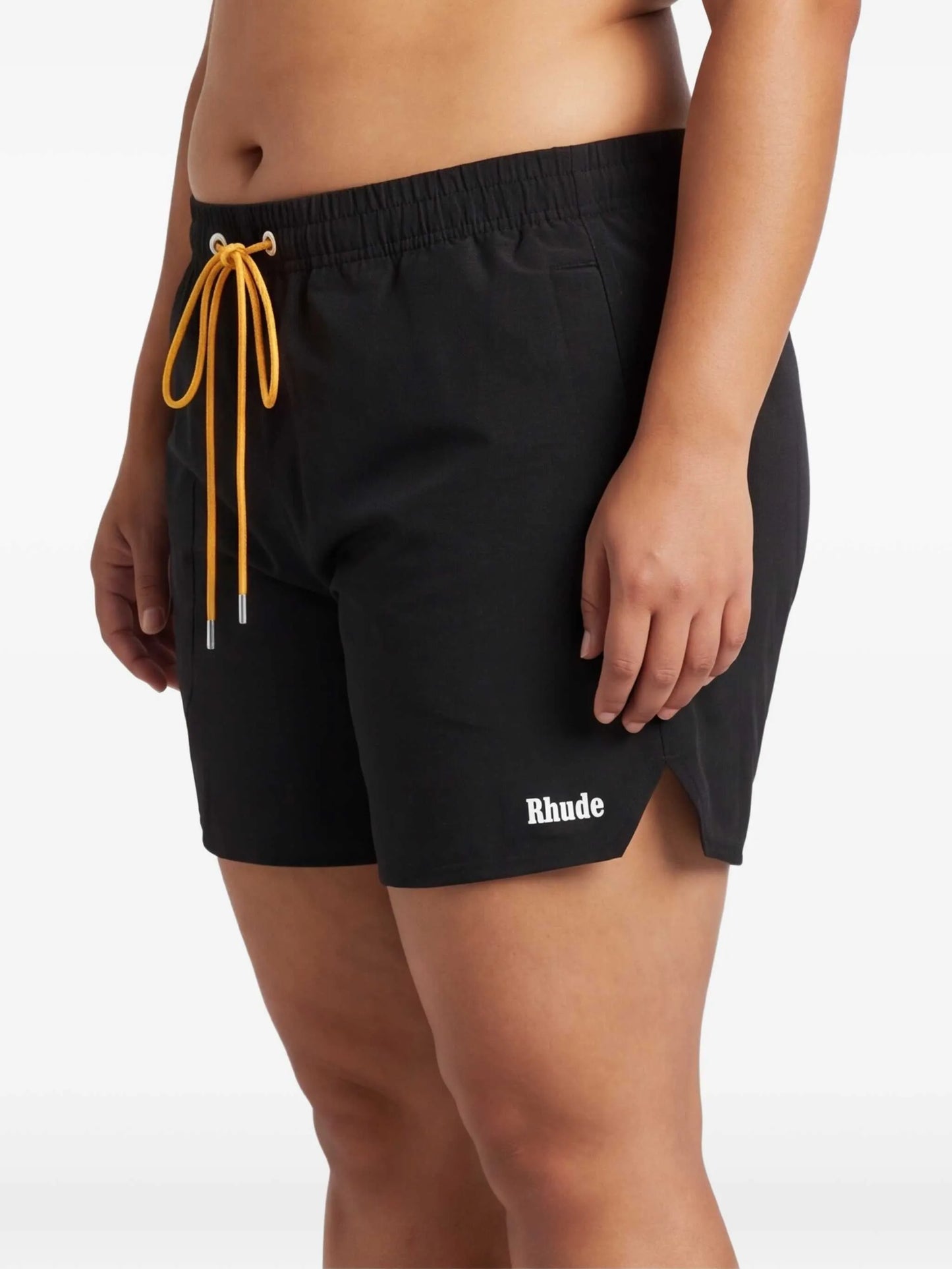 logo-embroidered drawstring swim shorts