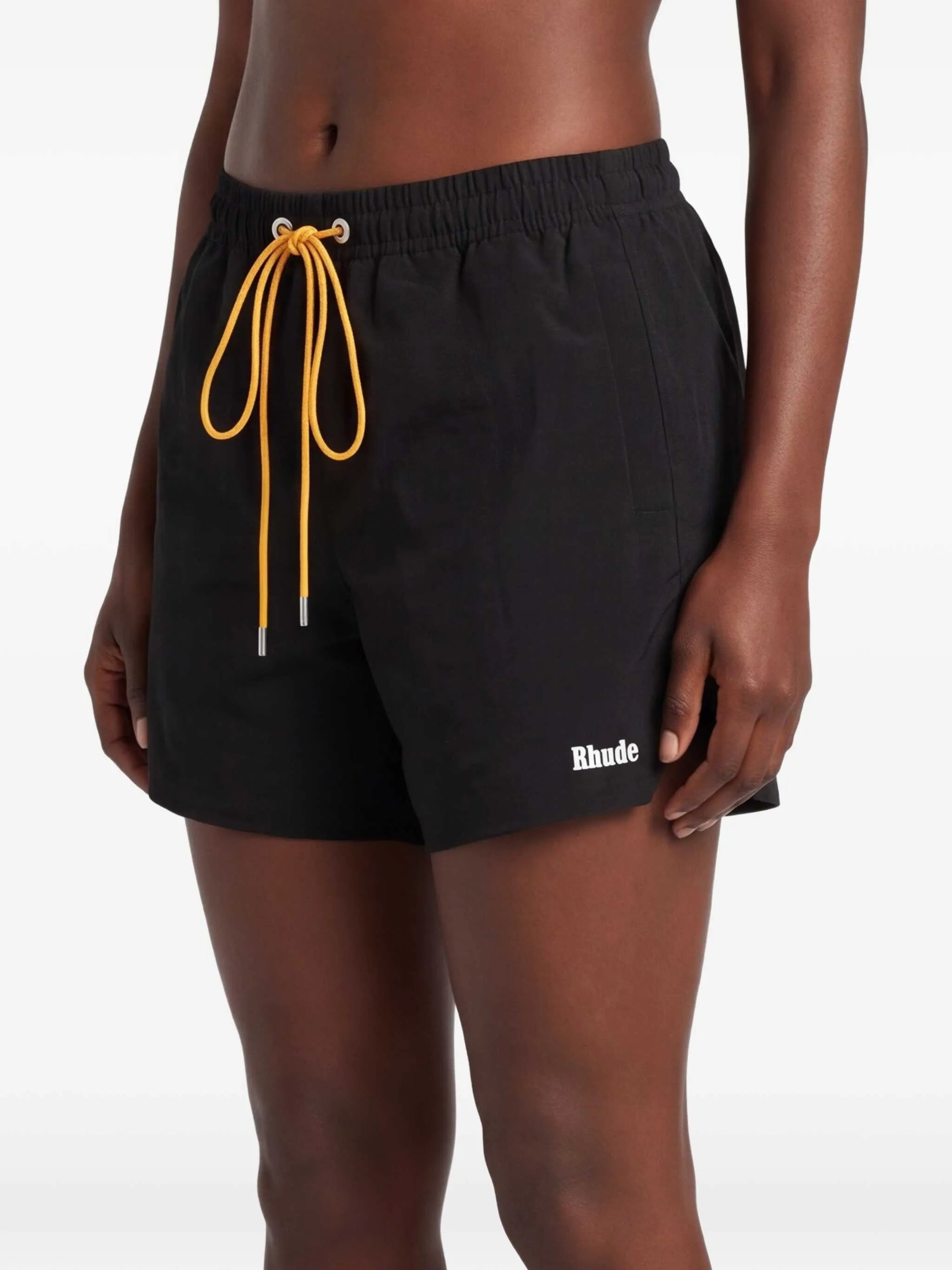 logo-embroidered drawstring swim shorts