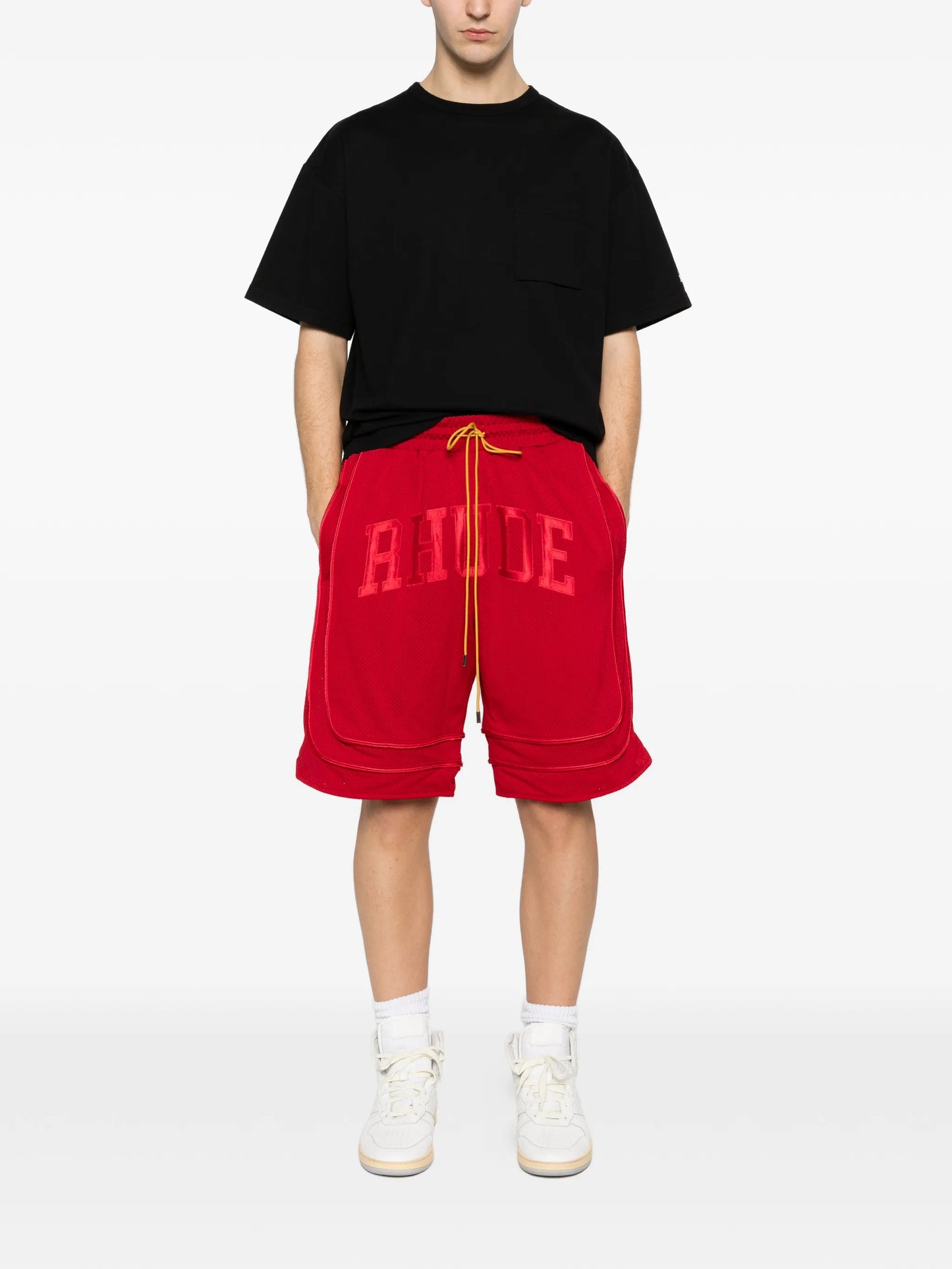 collegiate logo shorts