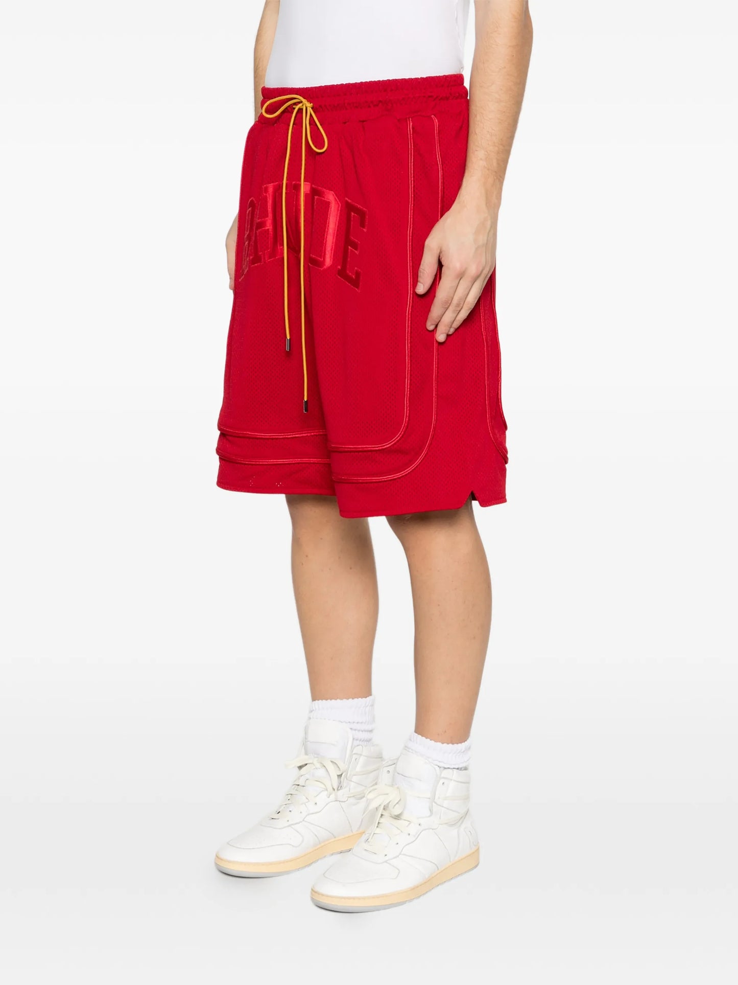 collegiate logo mesh shorts