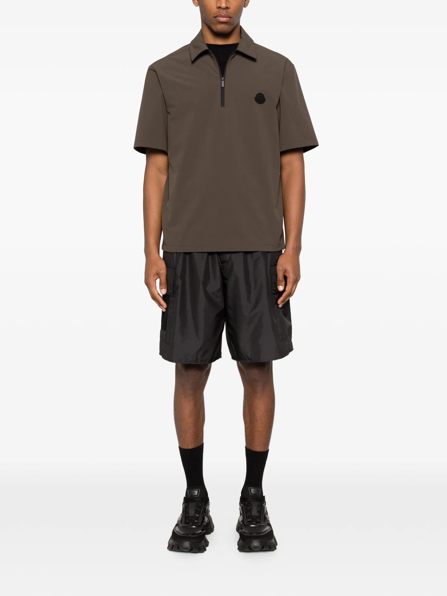 half-zip short-sleeve polo shirt