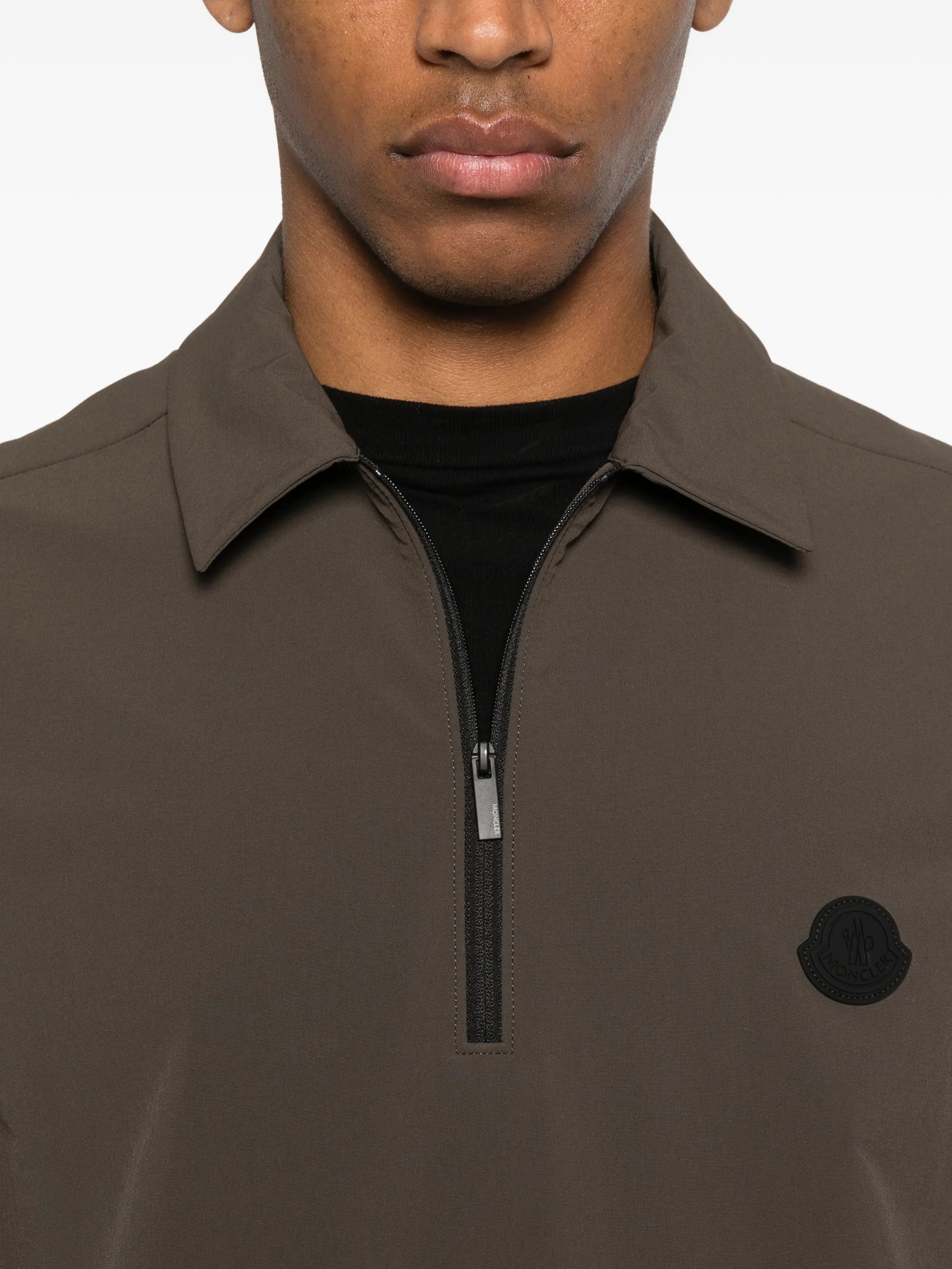 half-zip short-sleeve polo shirt