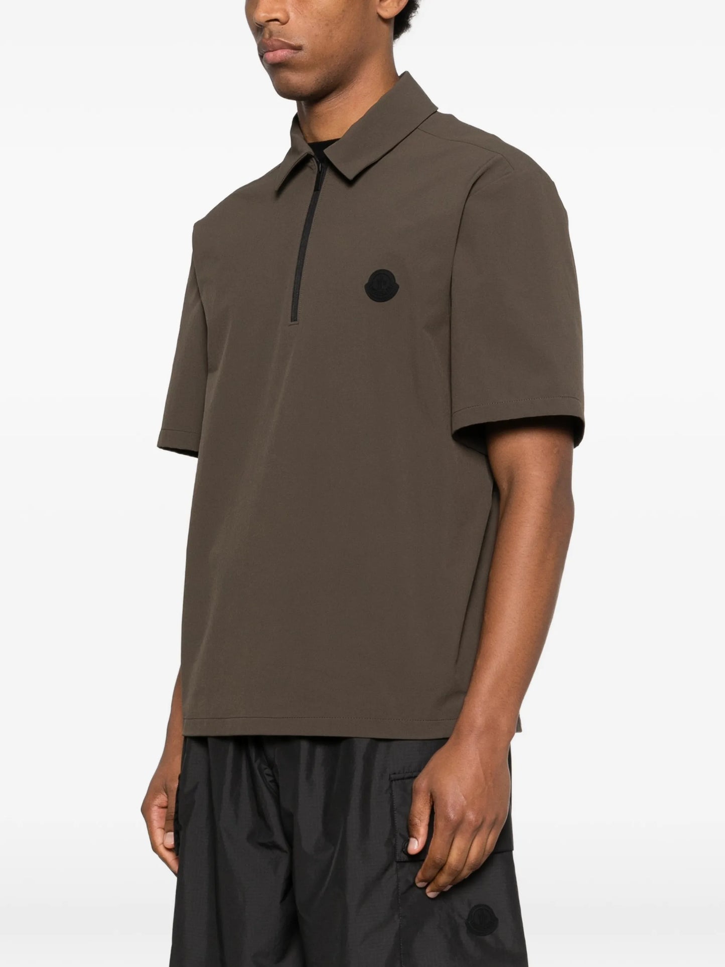 half-zip short-sleeve polo shirt