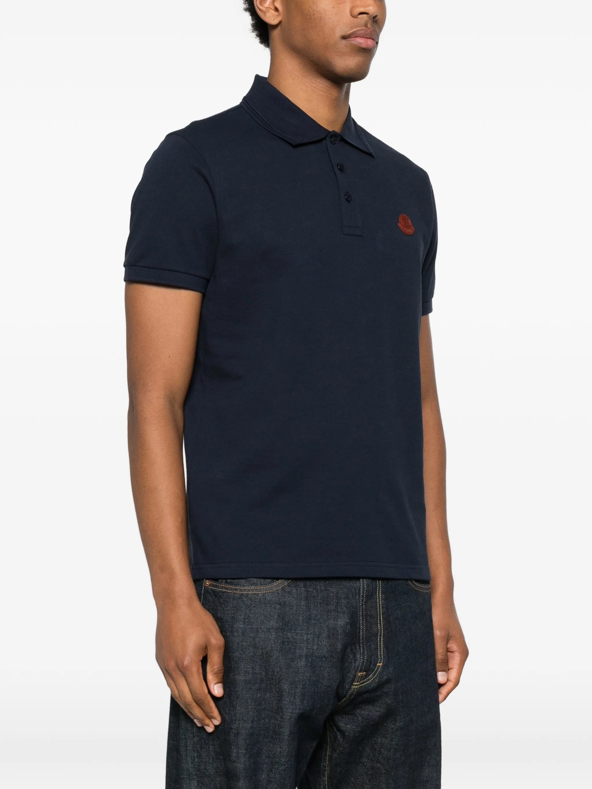 logo-patch polo shirt