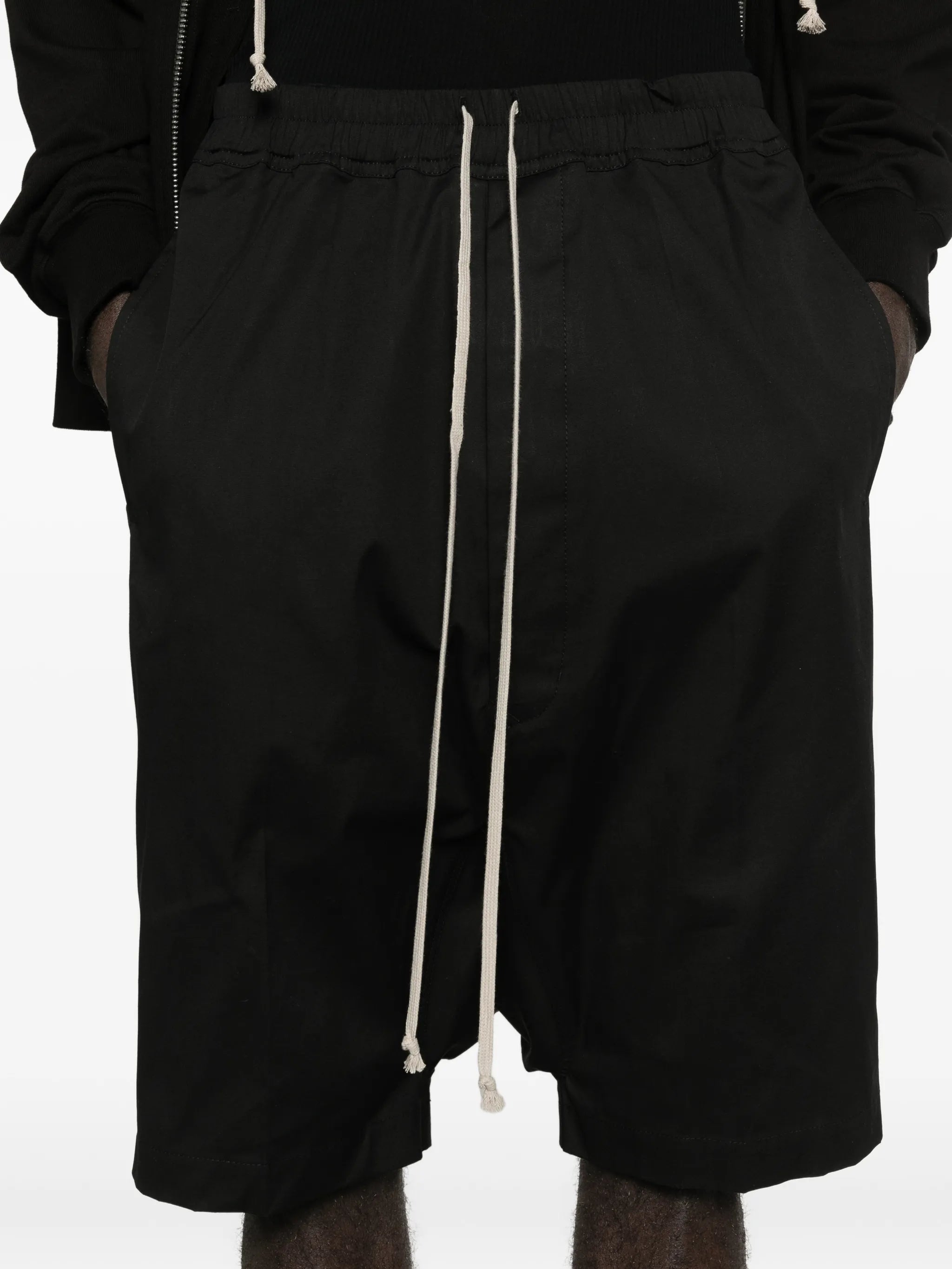 drawstring drop-crotch shorts
