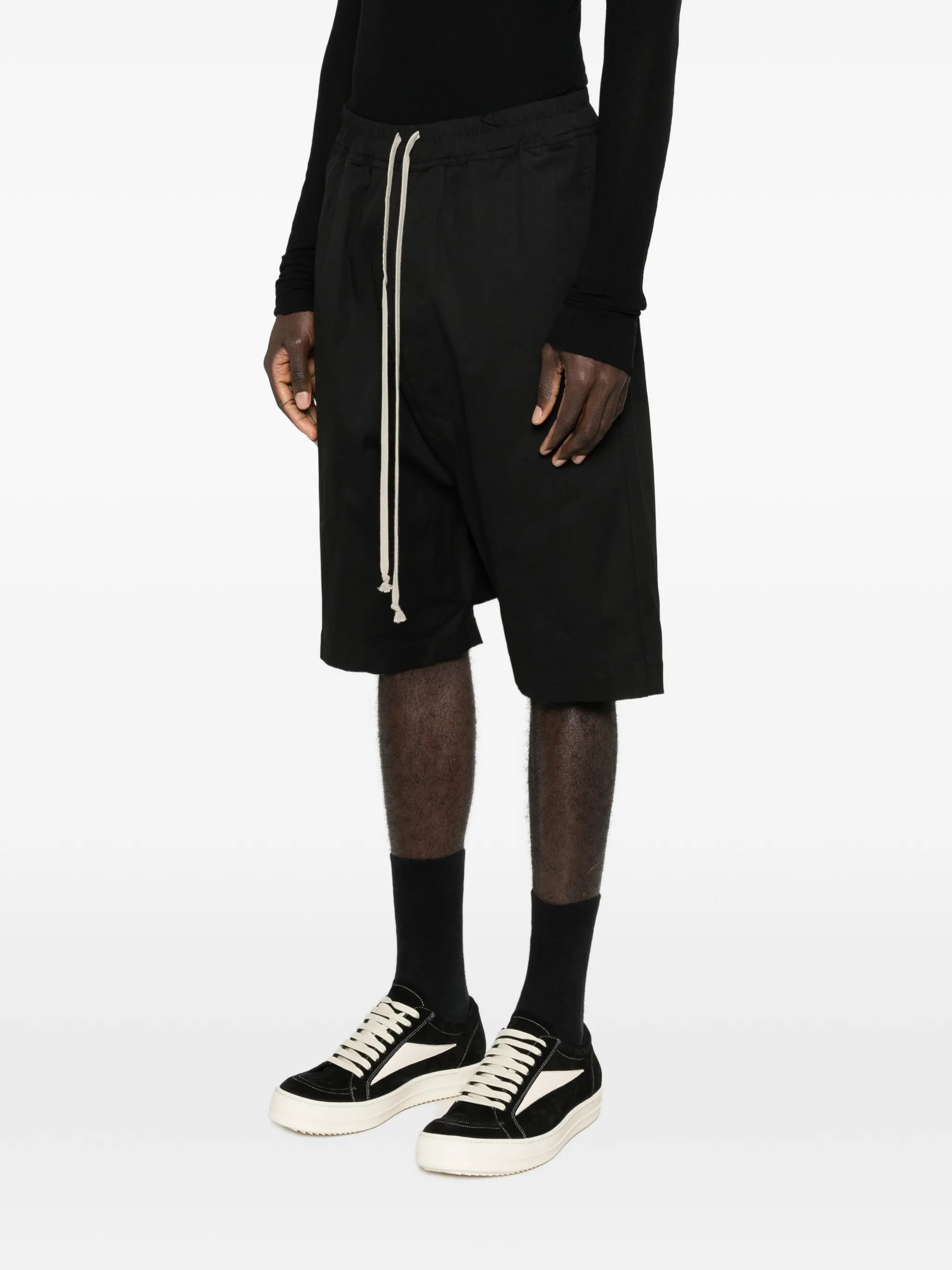 drawstring drop-crotch shorts