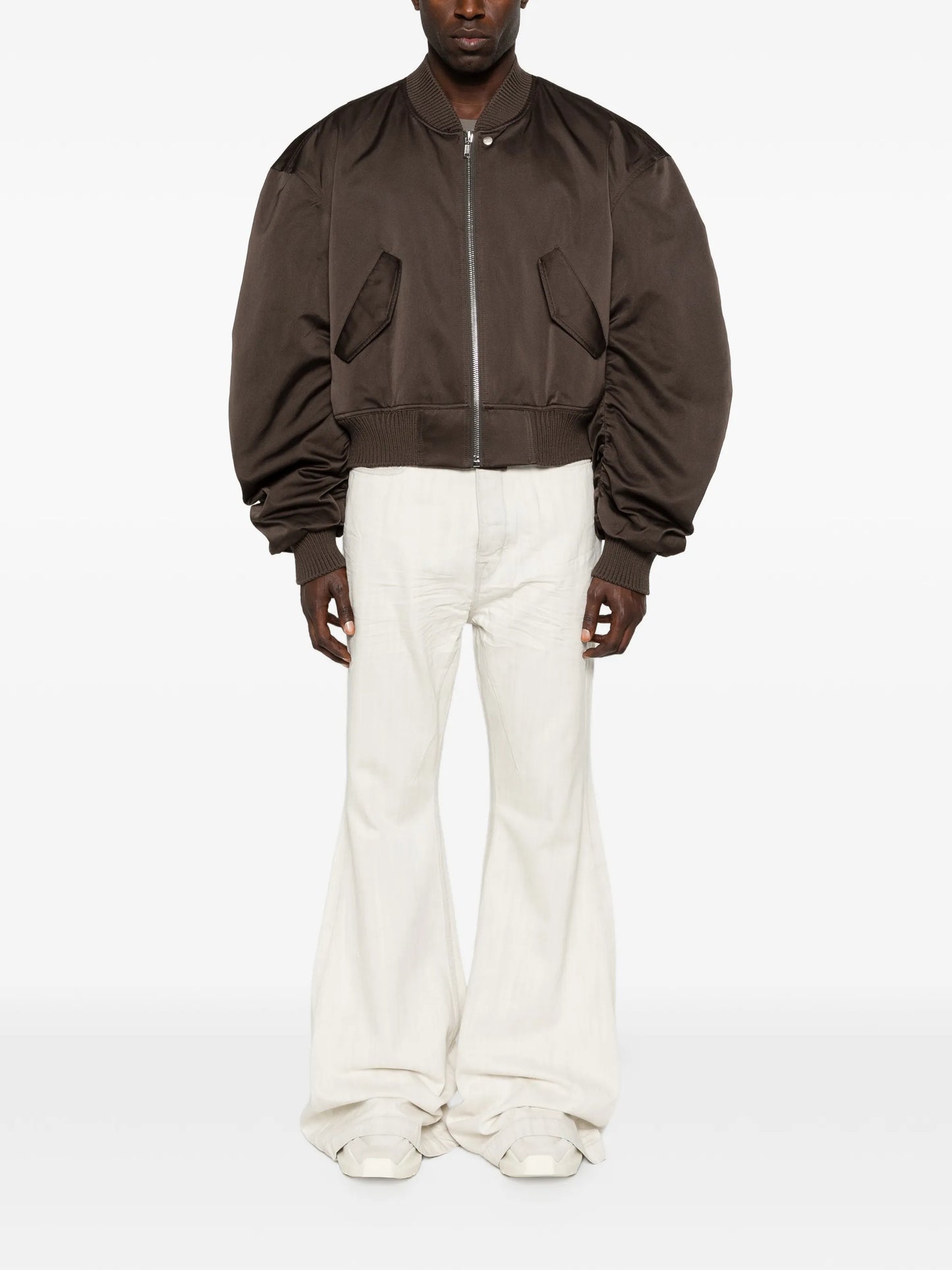 ruched flight bomber jacket