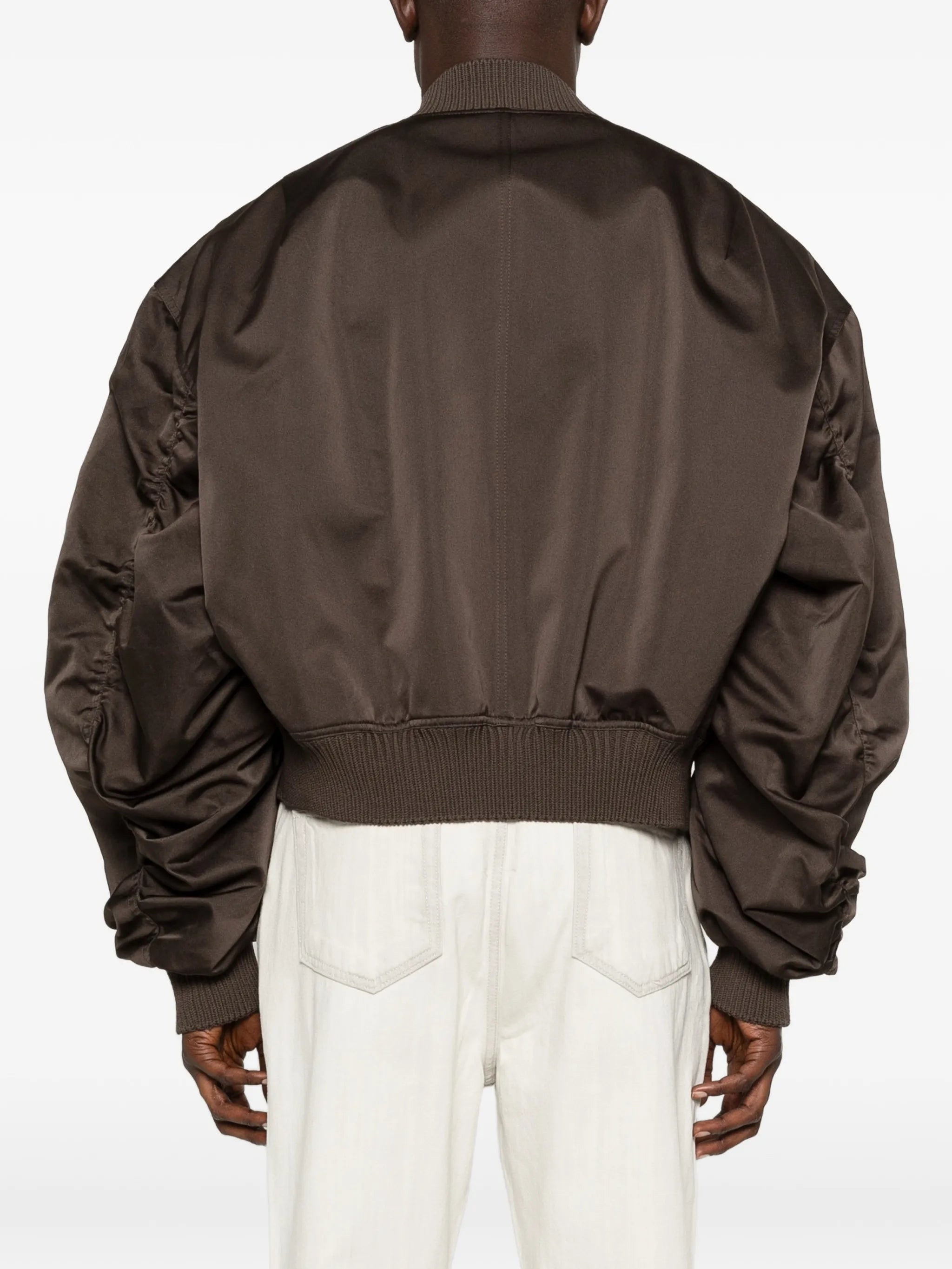 ruched flight bomber jacket