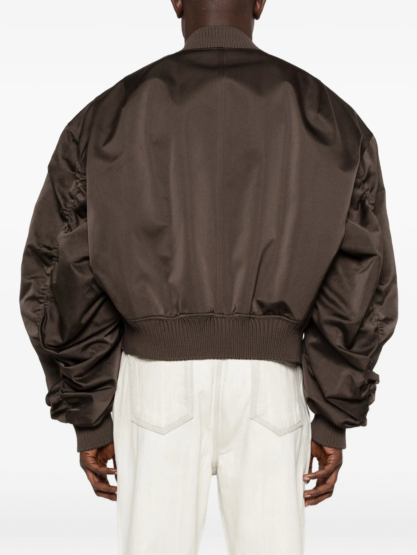 ruched flight bomber jacket