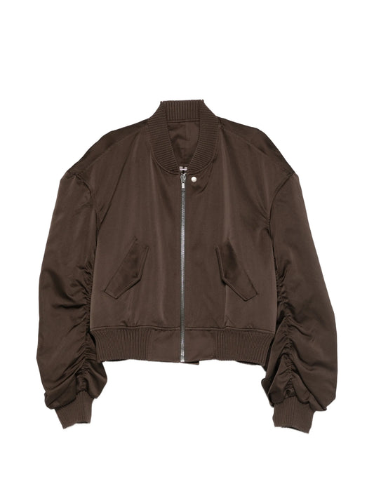 ruched flight bomber jacket