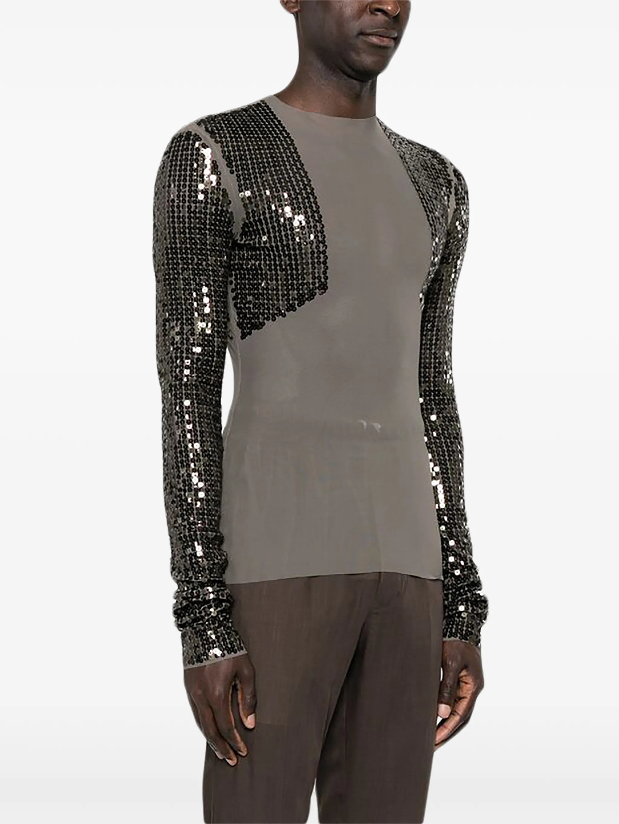 panelled long-sleeve T-shirt