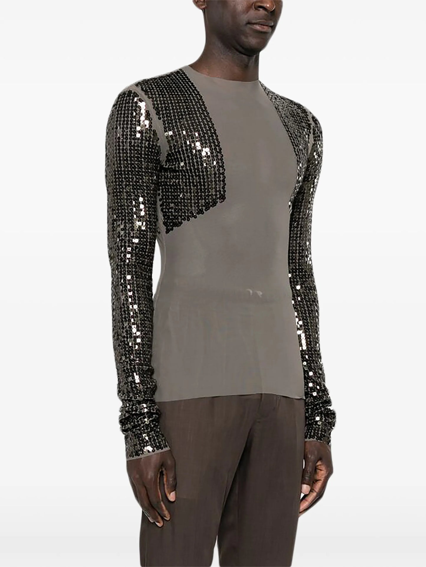 panelled long-sleeve T-shirt