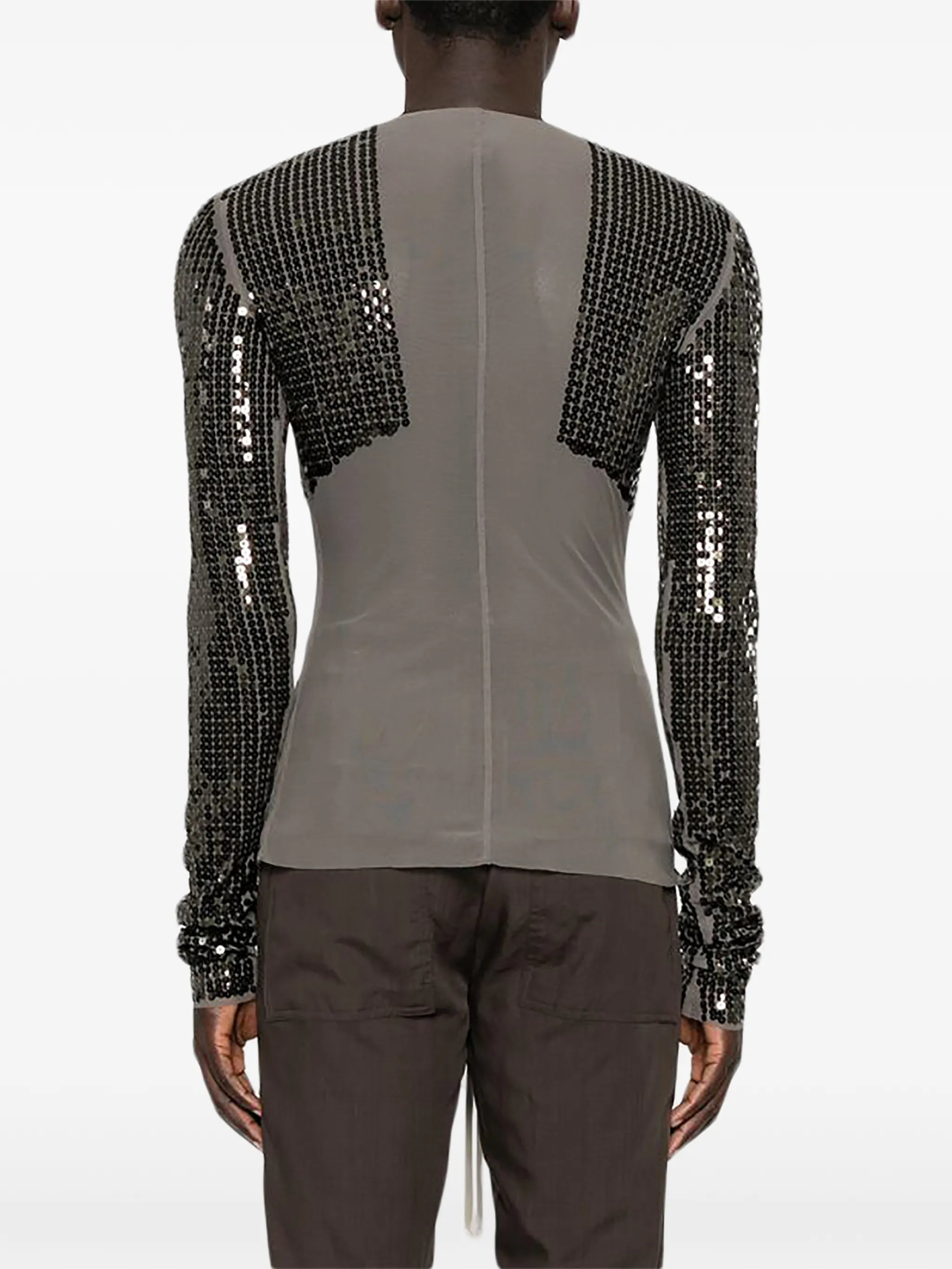 panelled long-sleeve T-shirt