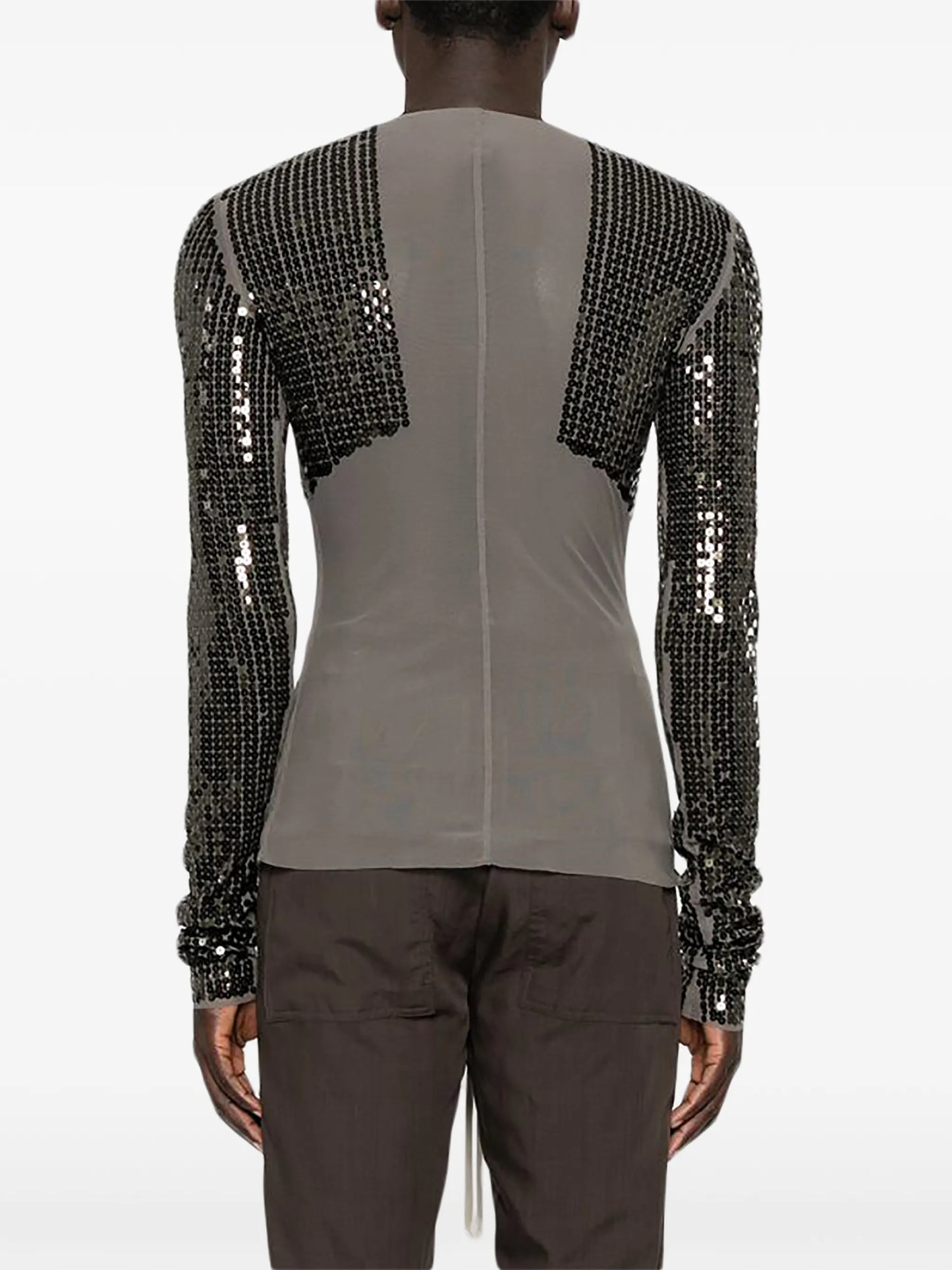 panelled long-sleeve T-shirt