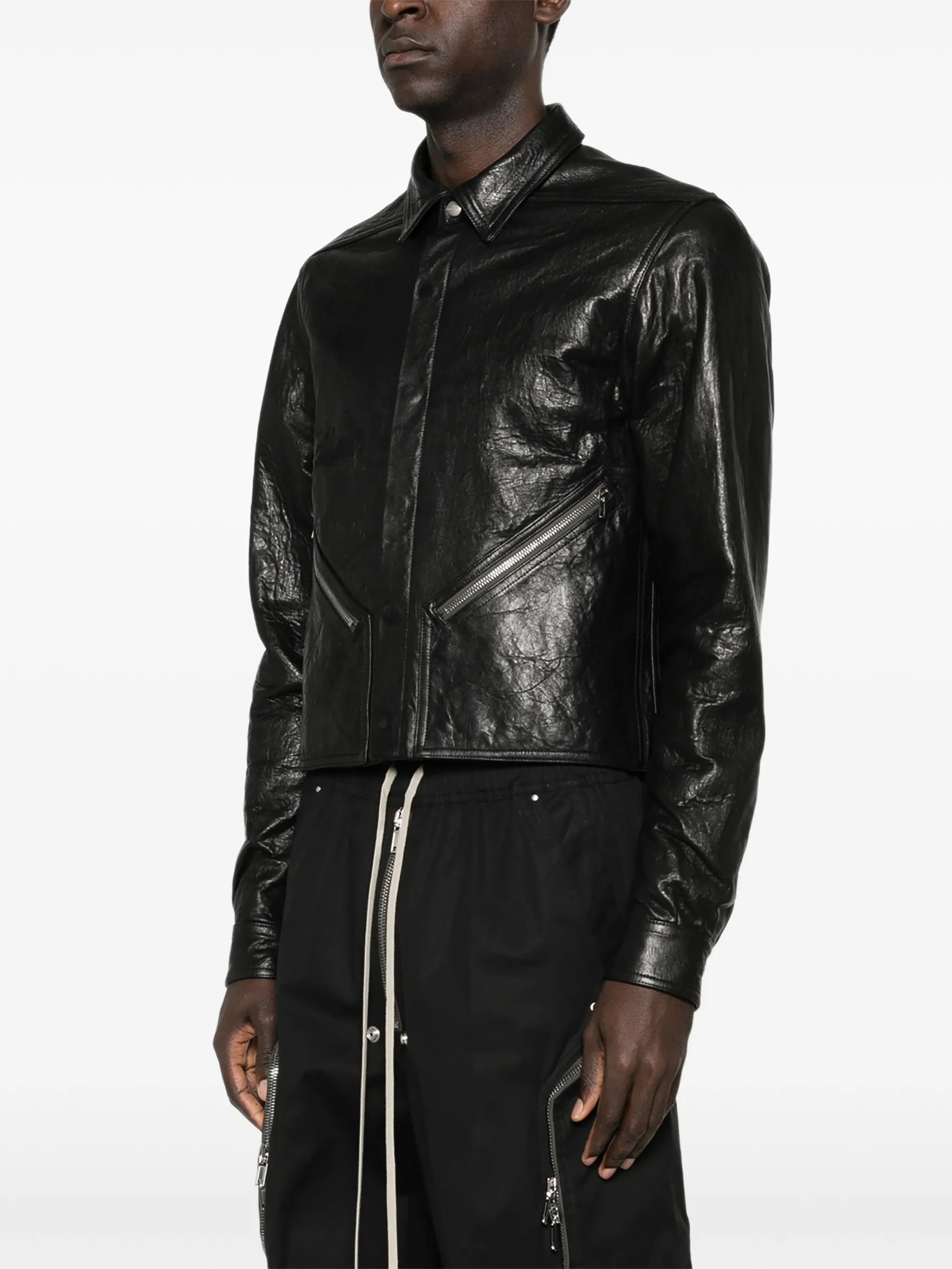 zip leather jacket