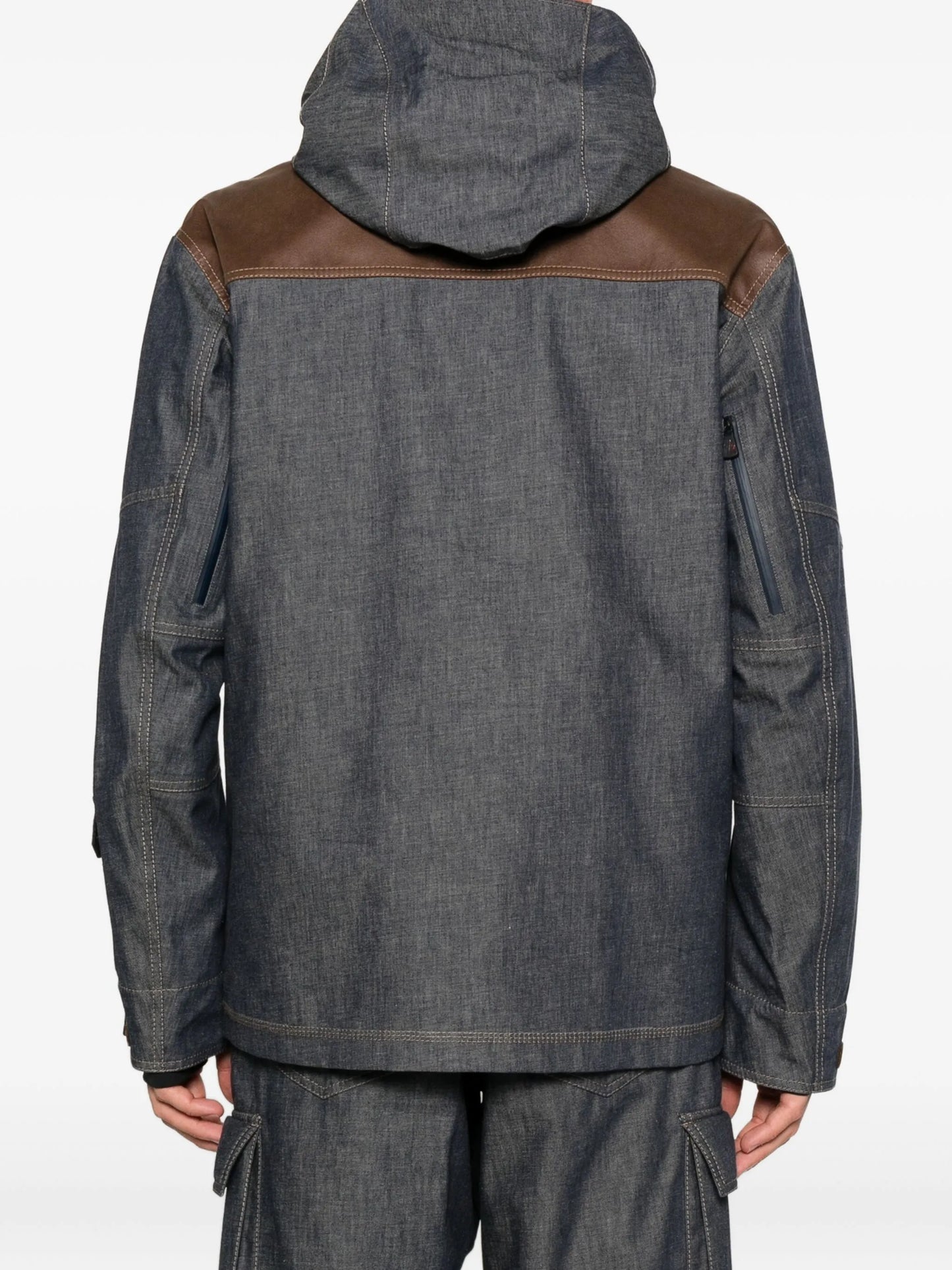 panelled hooded jacket