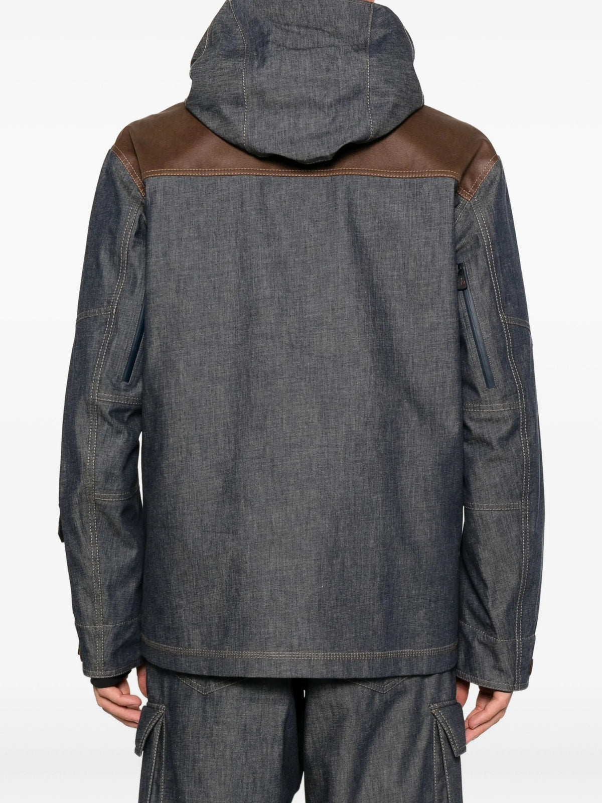 panelled hooded jacket