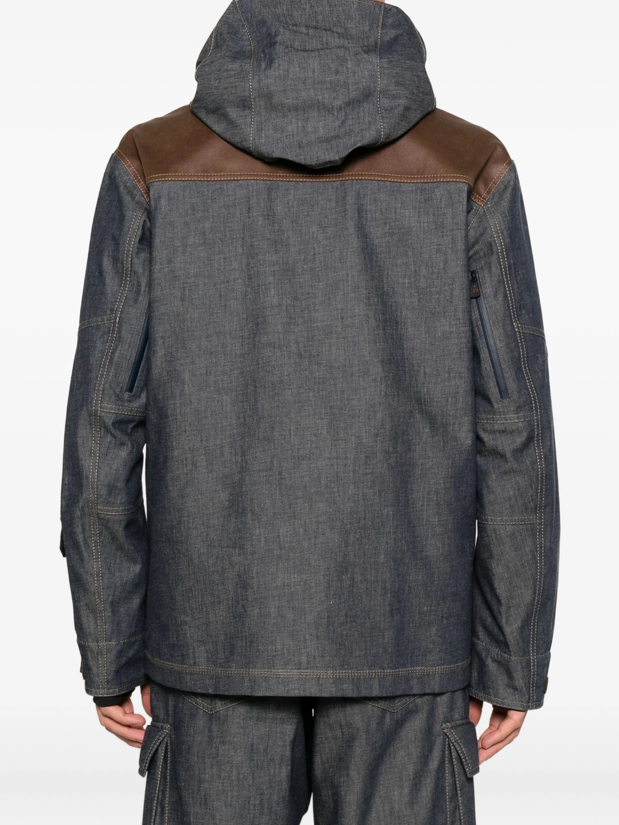 panelled hooded jacket