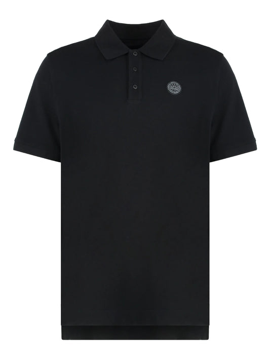 logo-patch polo shirt