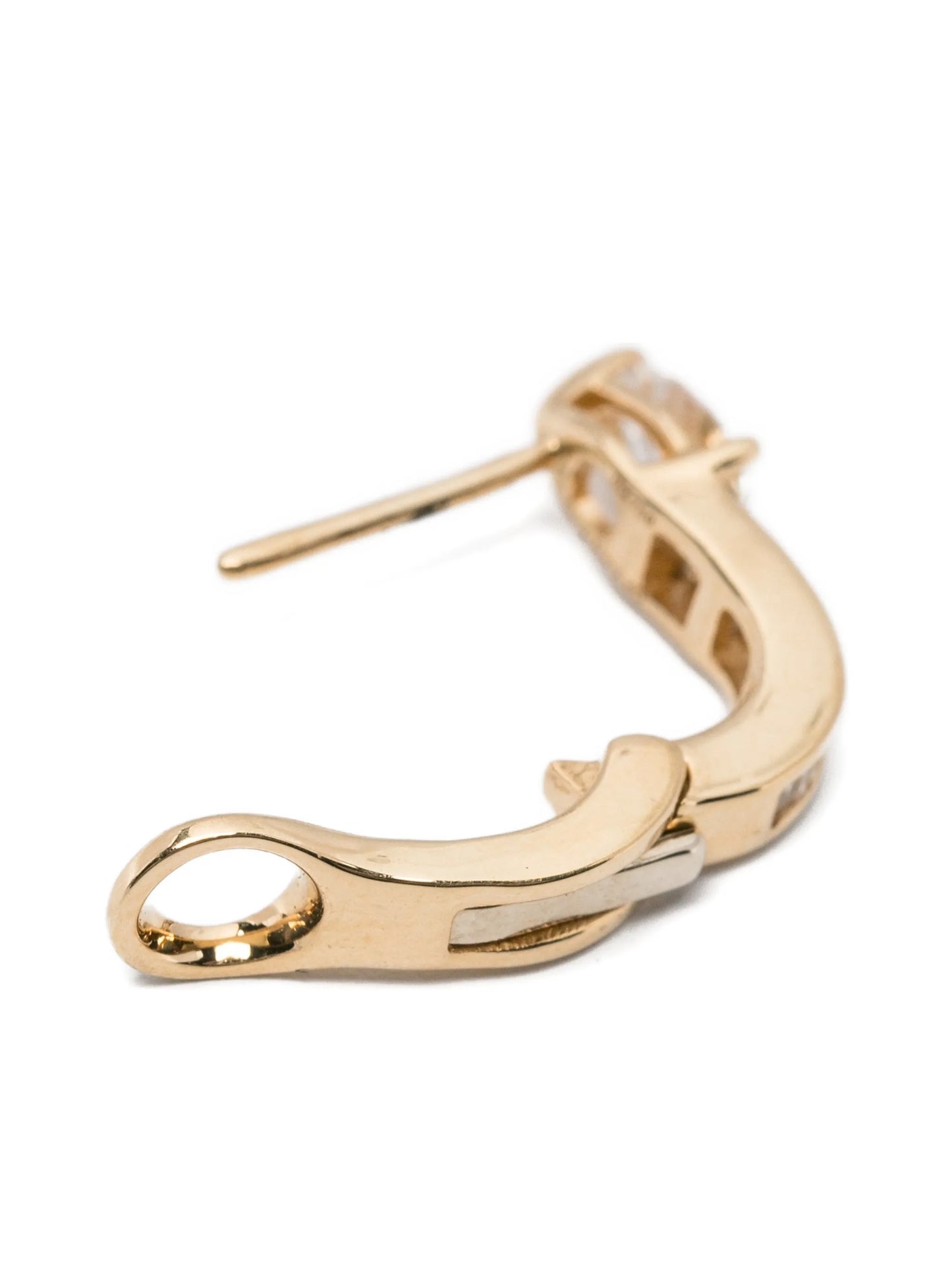 18K yellow gold Saturn diamond huggies