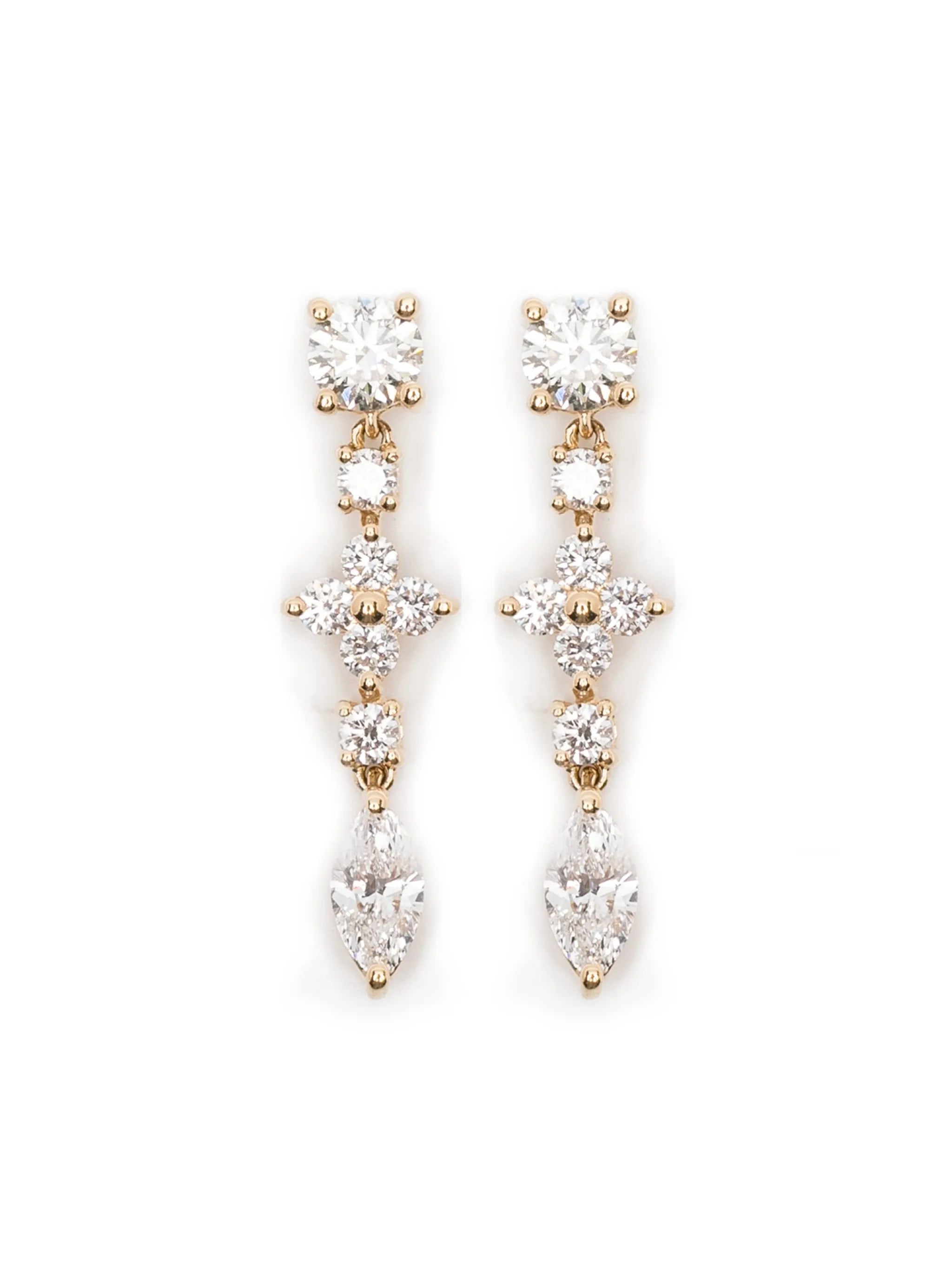 18K yellow gold Vivi diamond drop earring