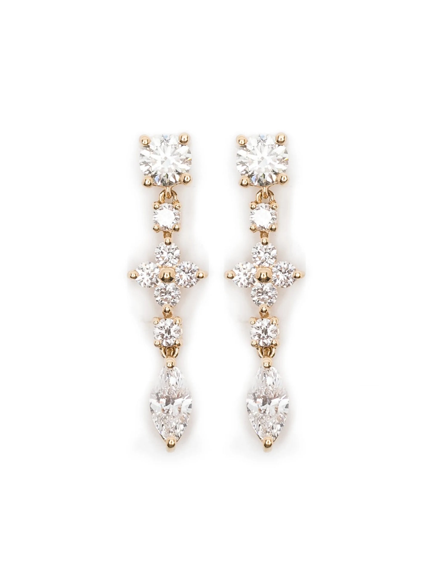 18CT yellow gold Vivi diamond drop earring