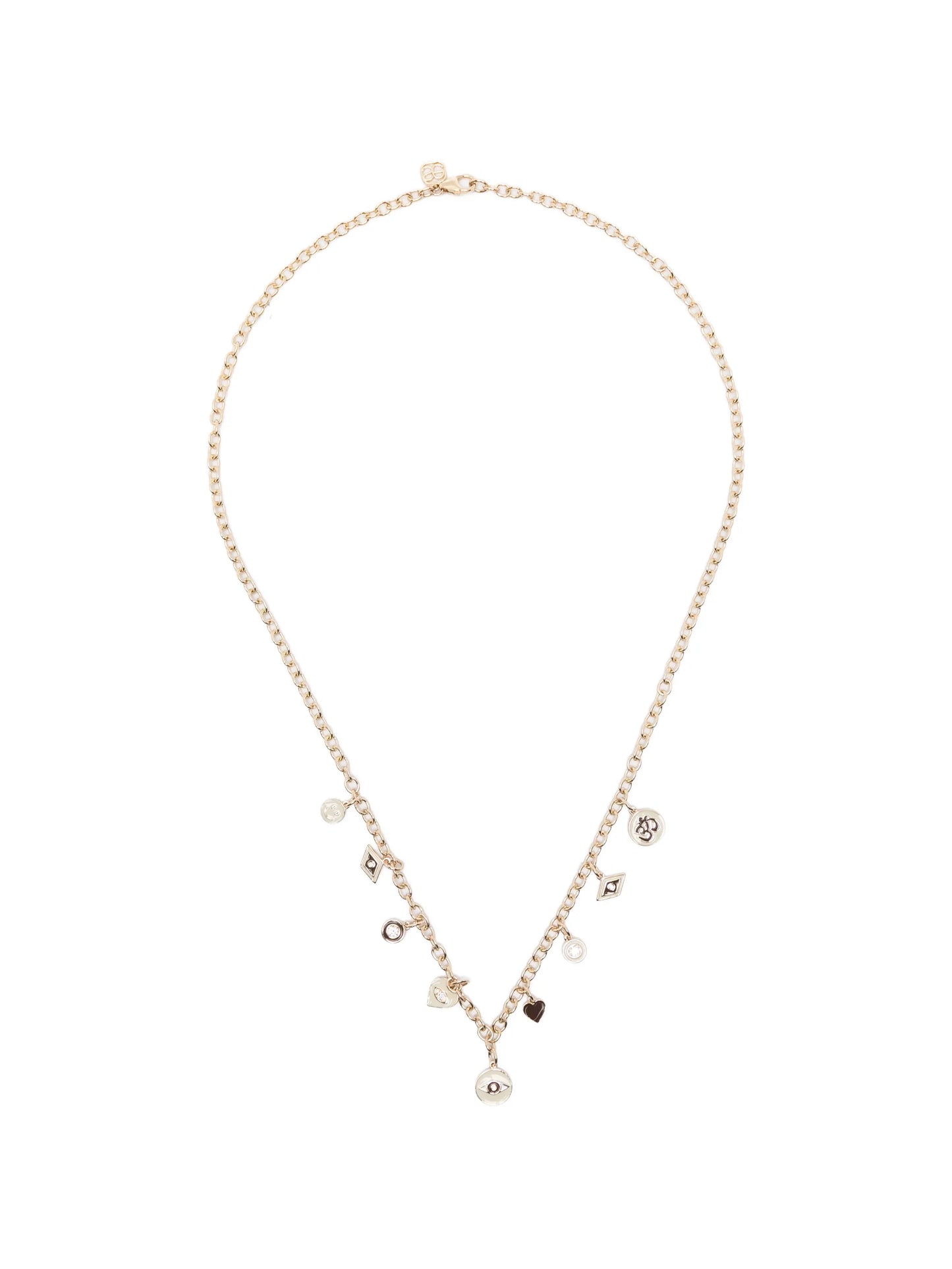 diamond enamel charm necklace