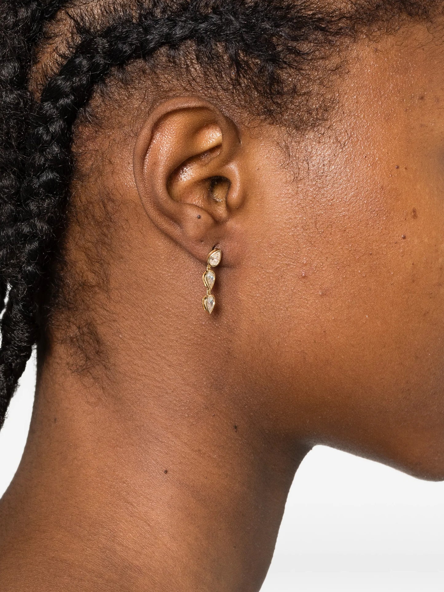 18K yellow gold Elodie diamond drop earrings