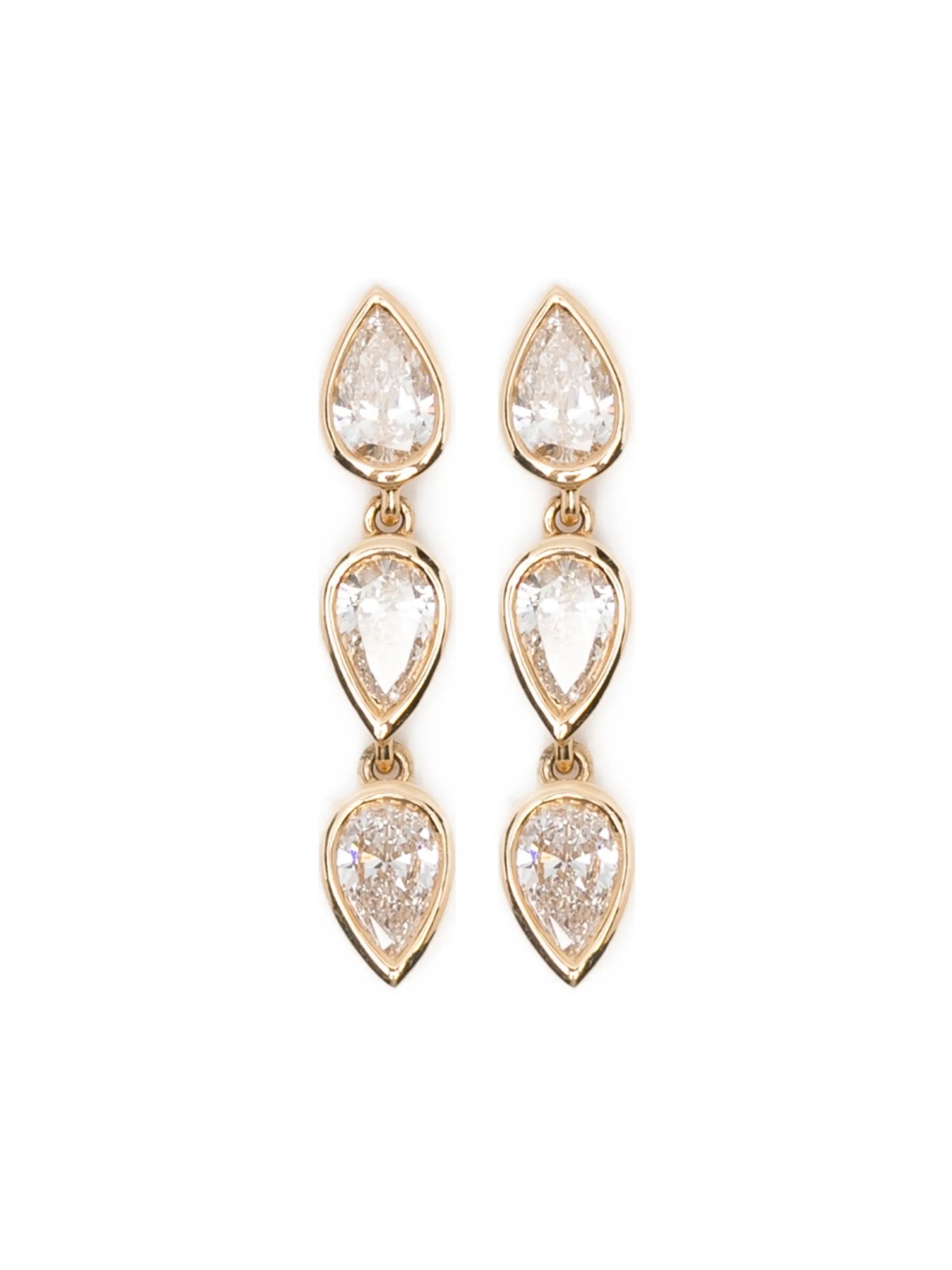 18K yellow gold Elodie diamond drop earrings