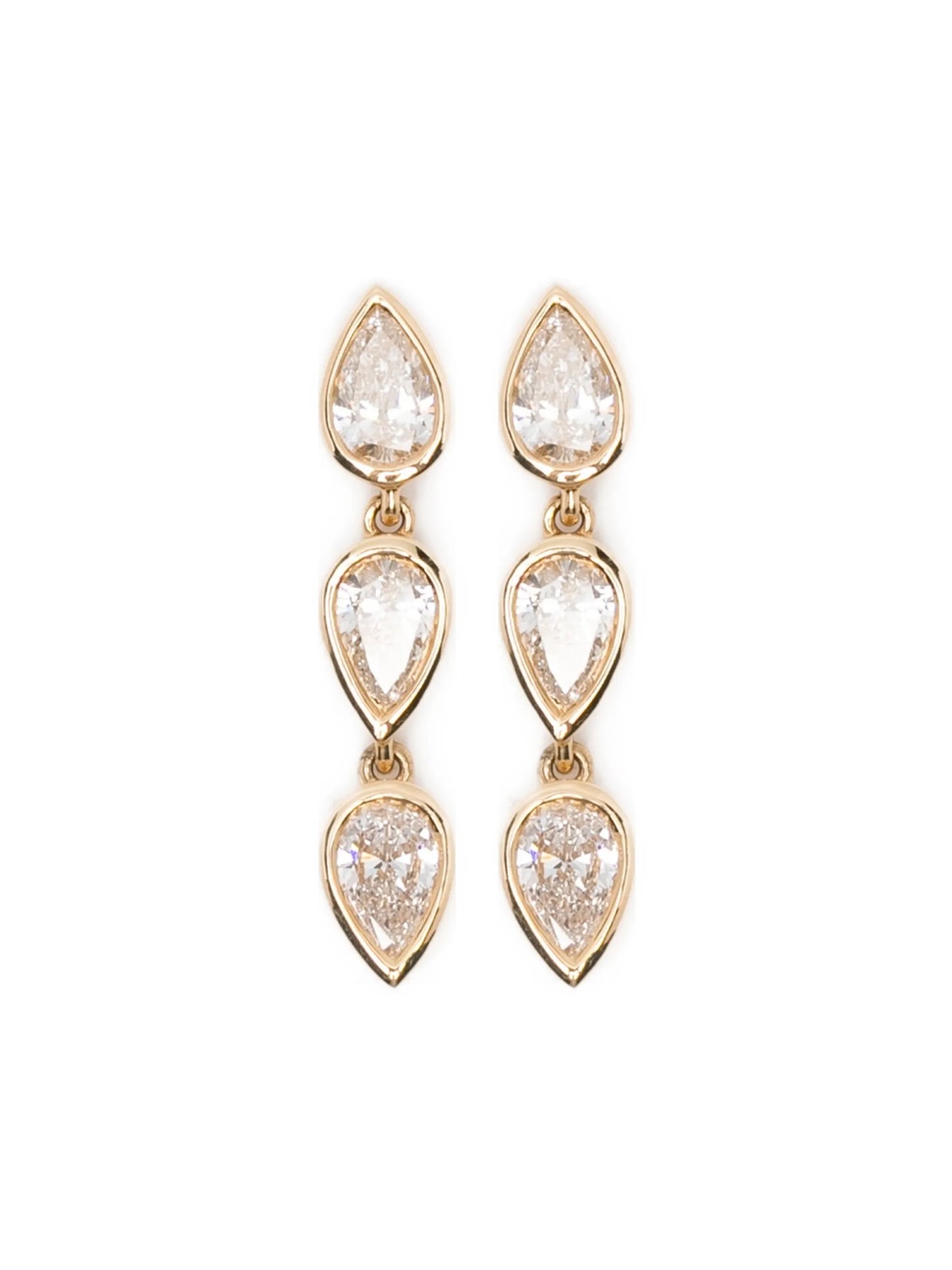 18K yellow gold Elodie diamond drop earrings