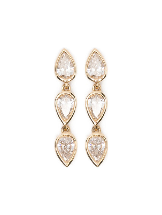 18K yellow gold Elodie diamond drop earrings