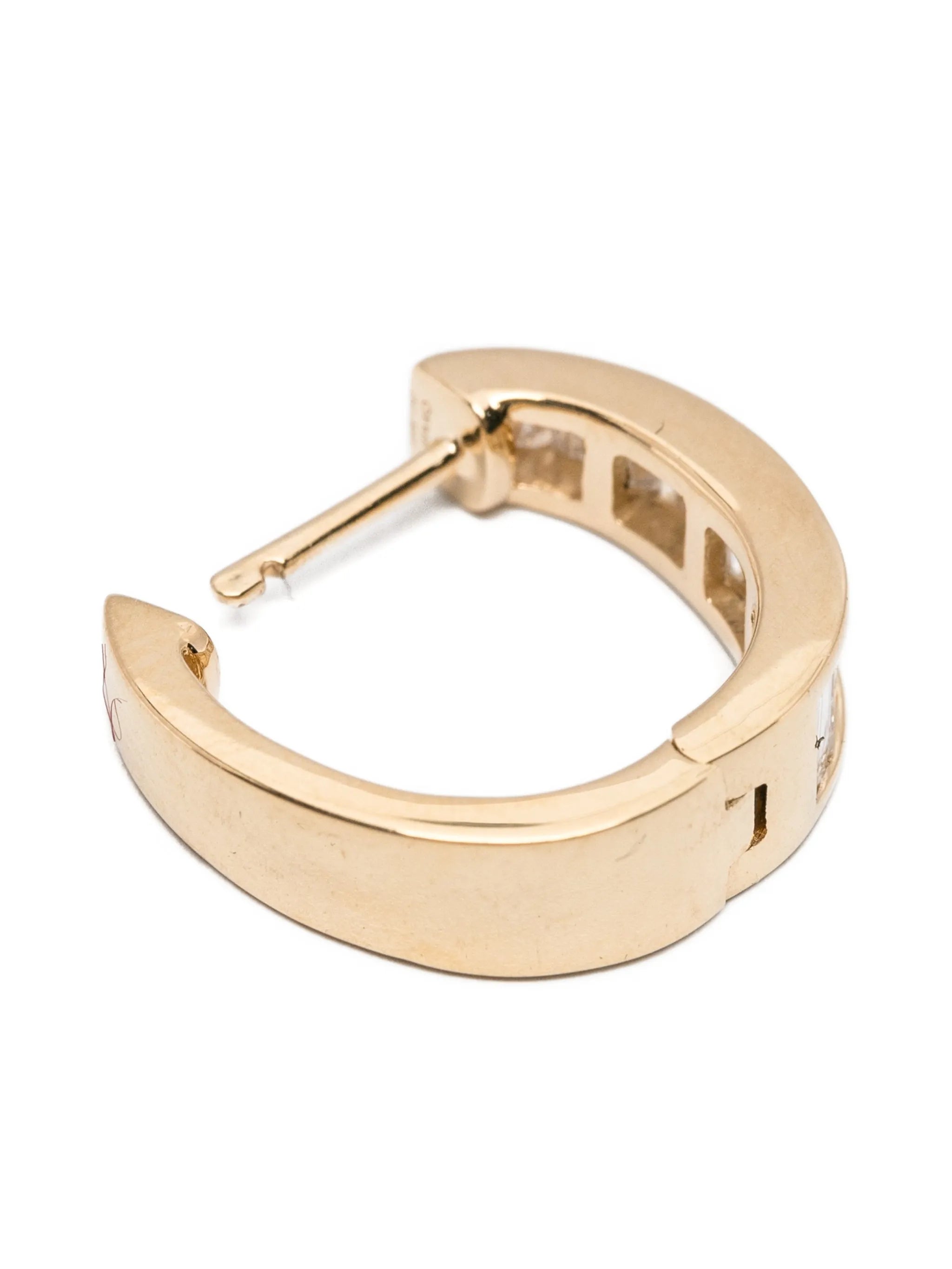 18CT yellow gold Meryl diamond huggie earrings