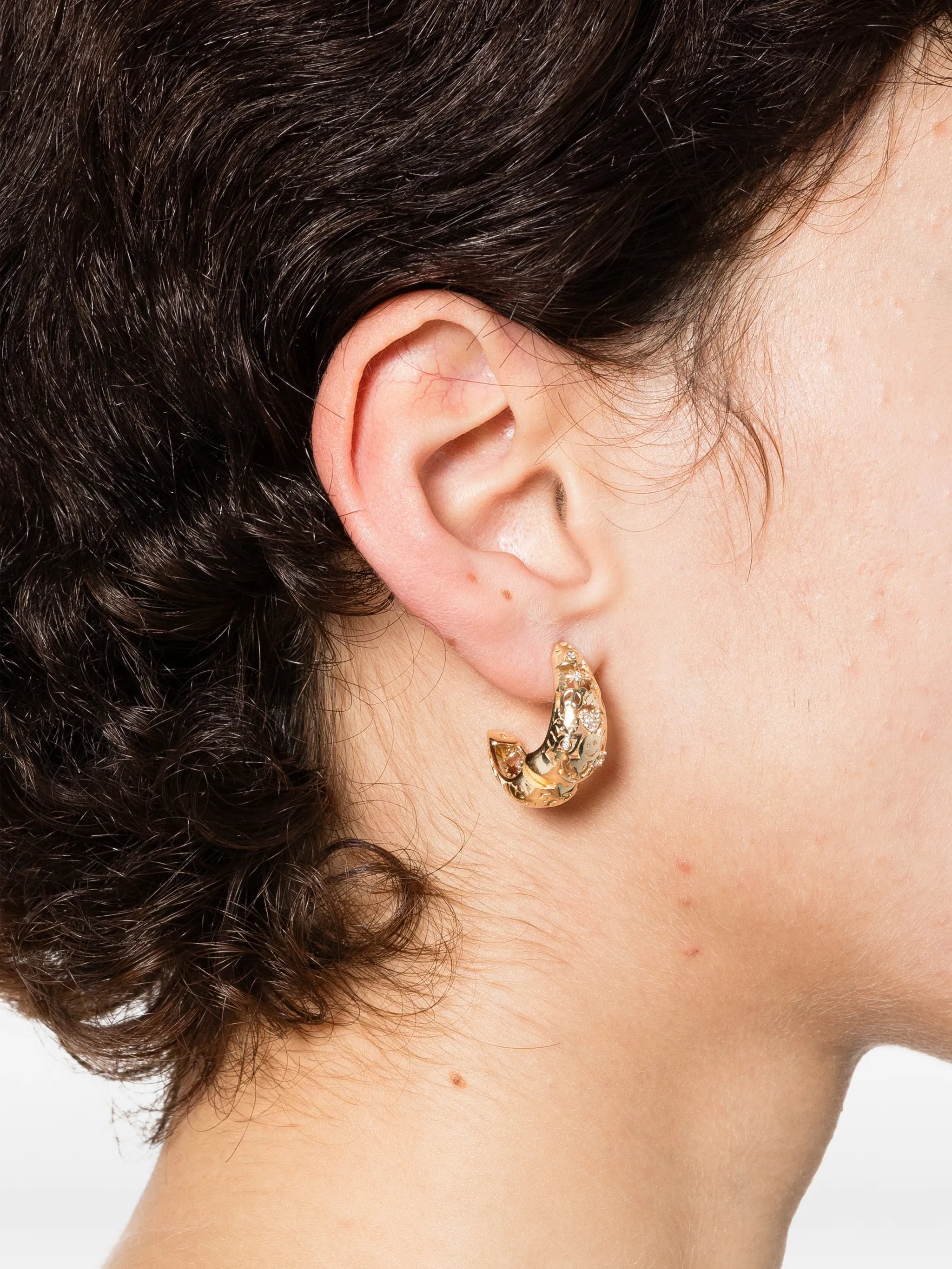 14K gold diamond earrings