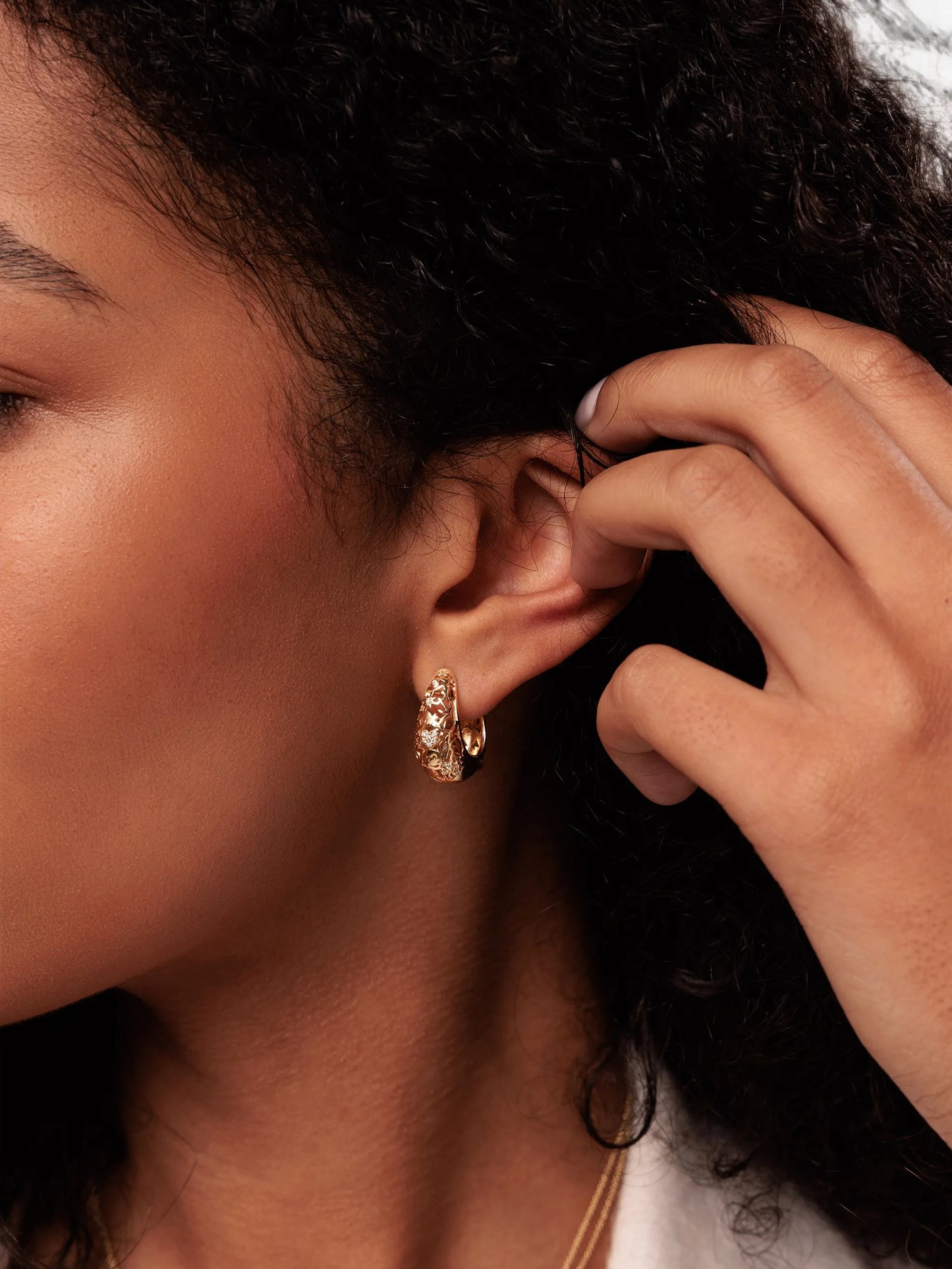 Wallpaper huggie earrings
