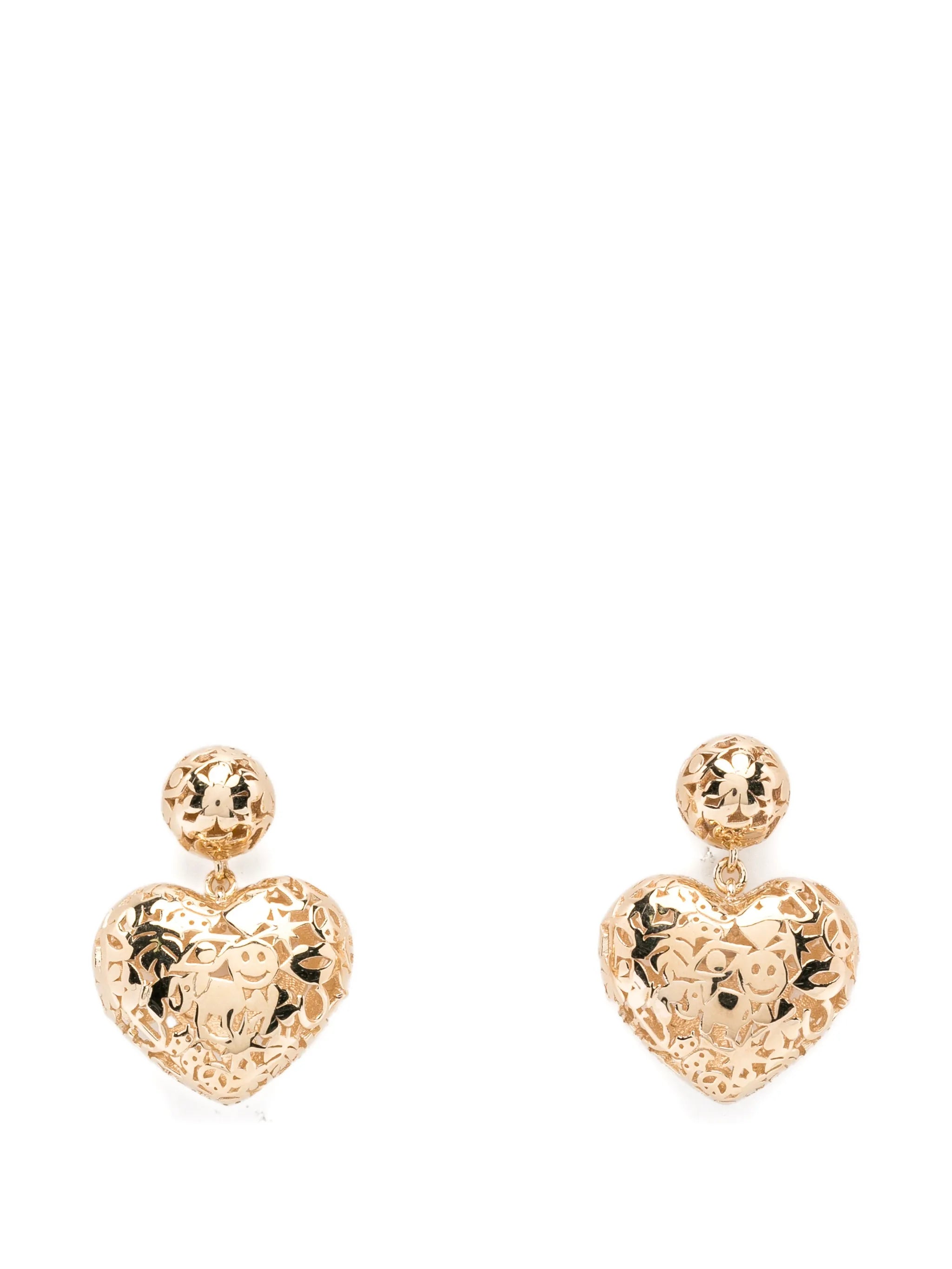 wallpaper heart bead drop earrings