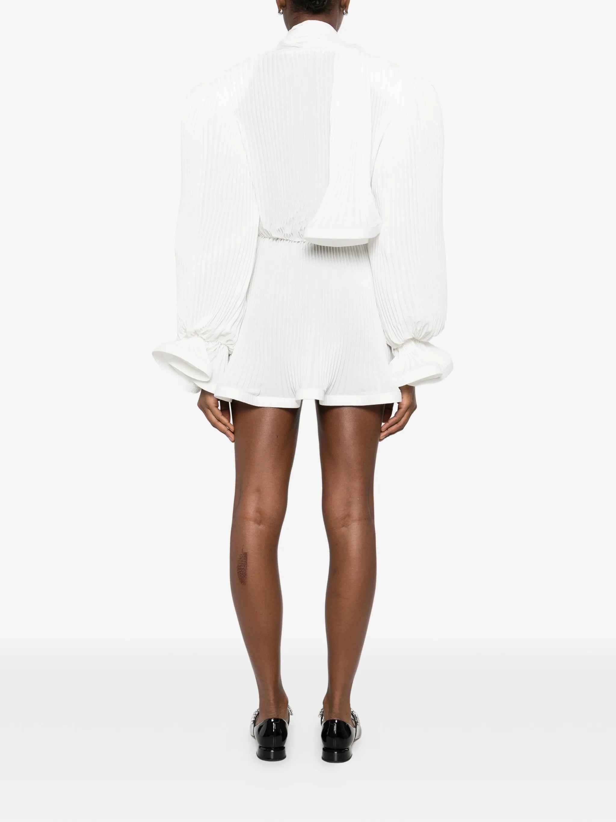 pleated puffy mini dress
