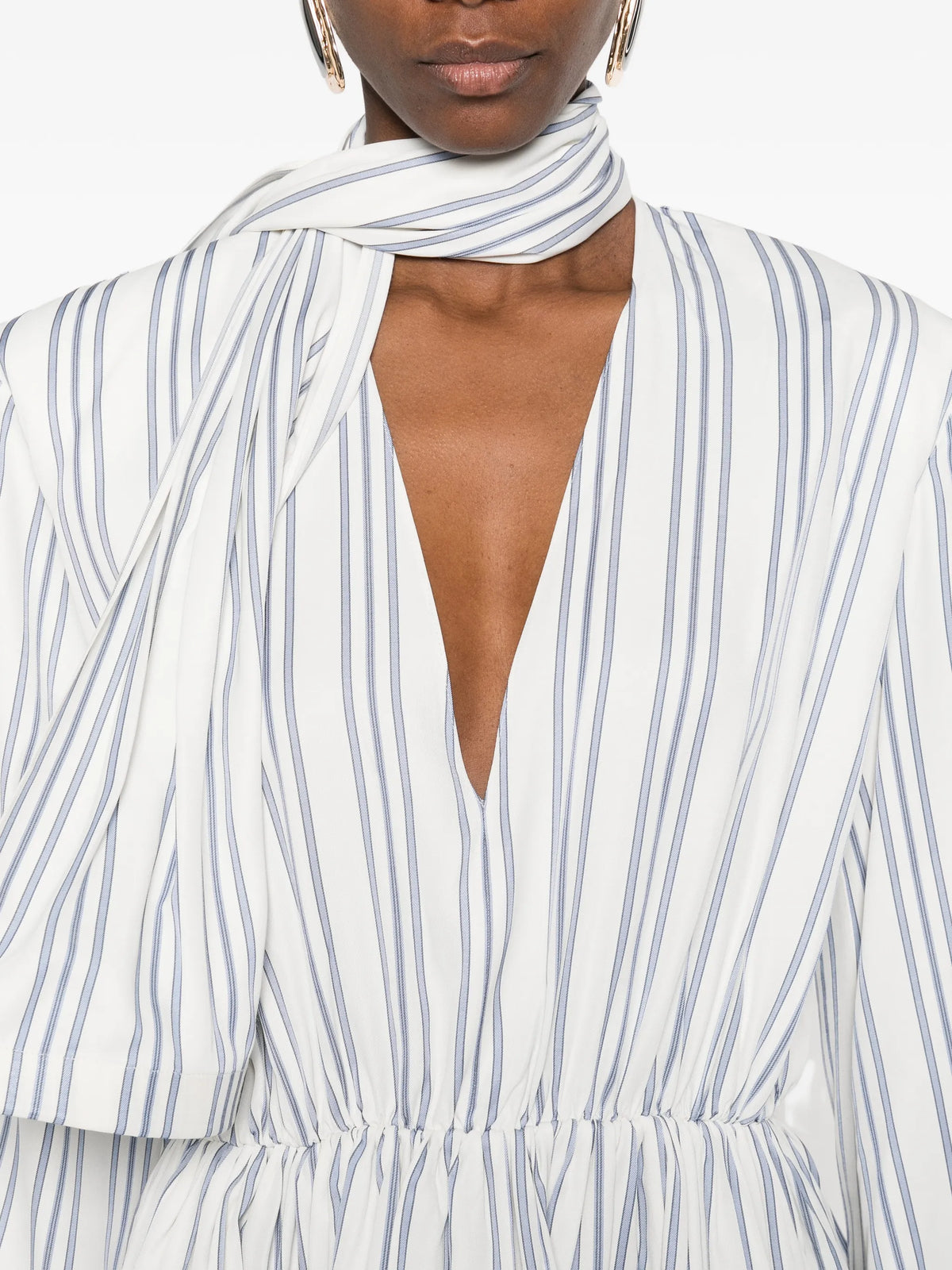 striped mini dress with scarf