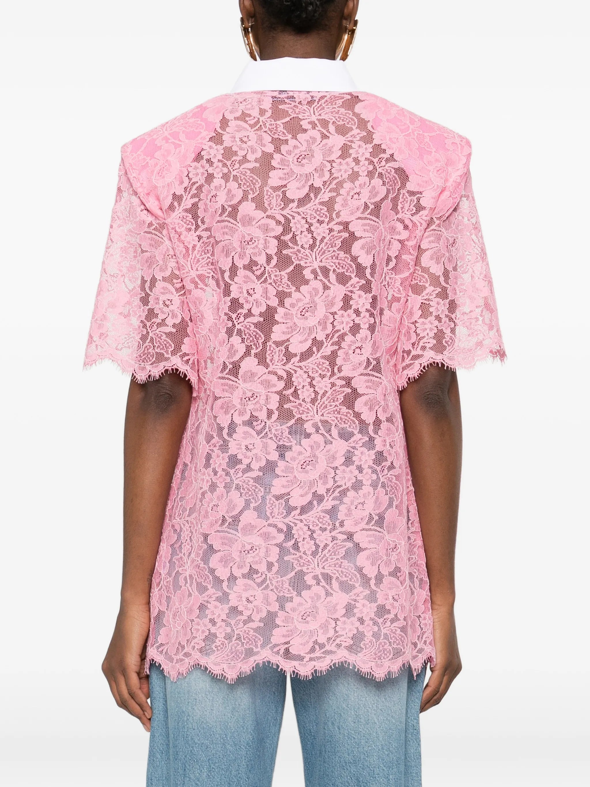 lace polo top