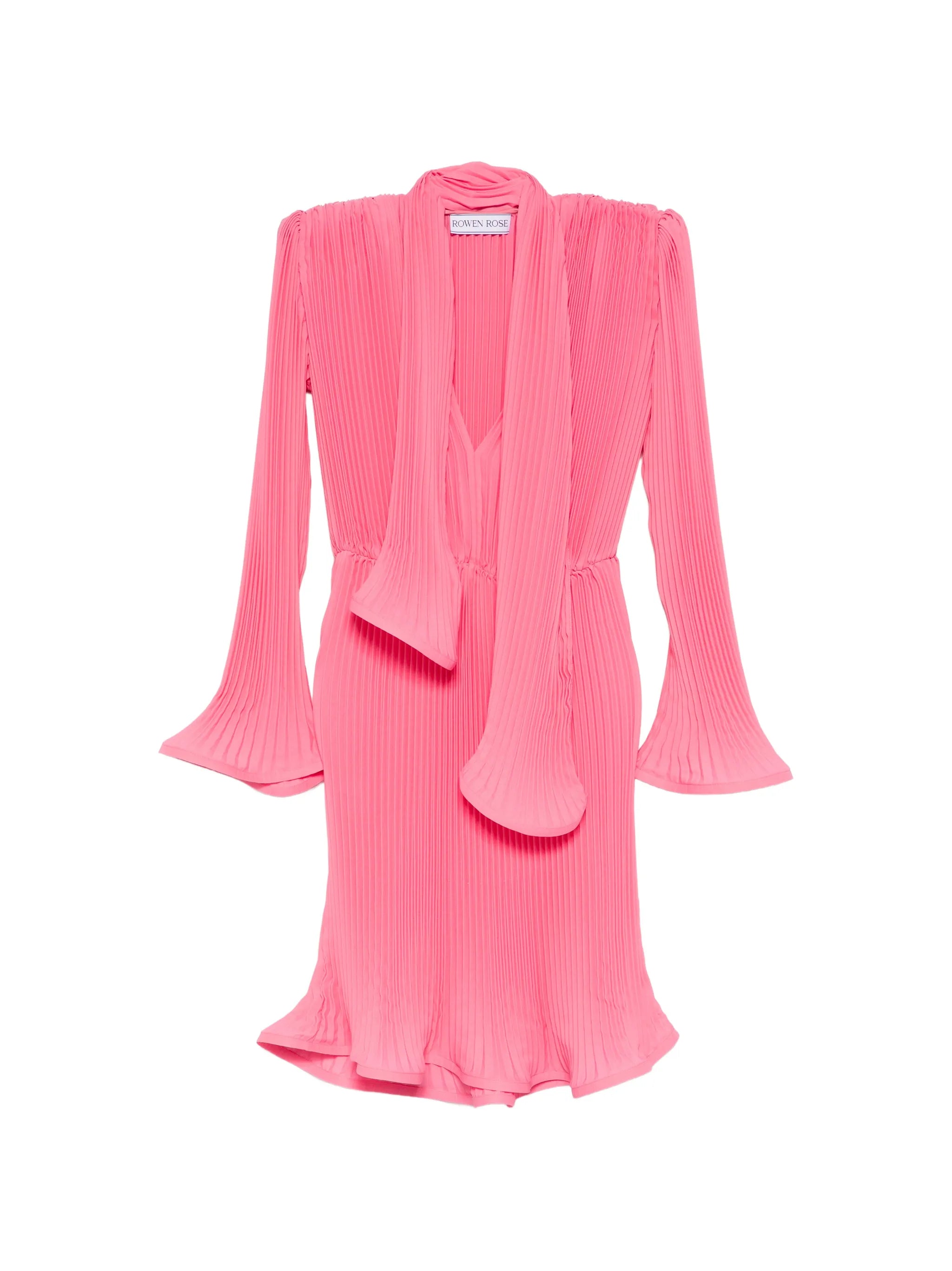 pleated scarf midi dress
