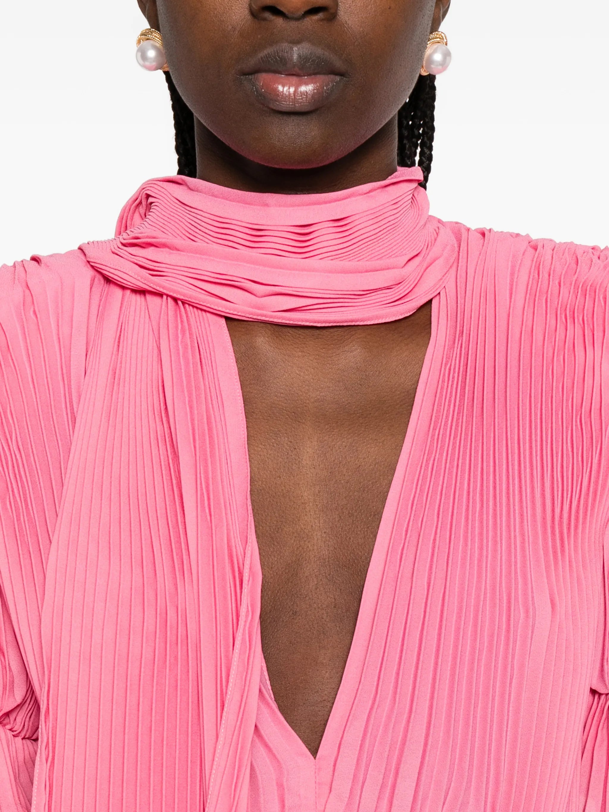 pleated puffy blouse