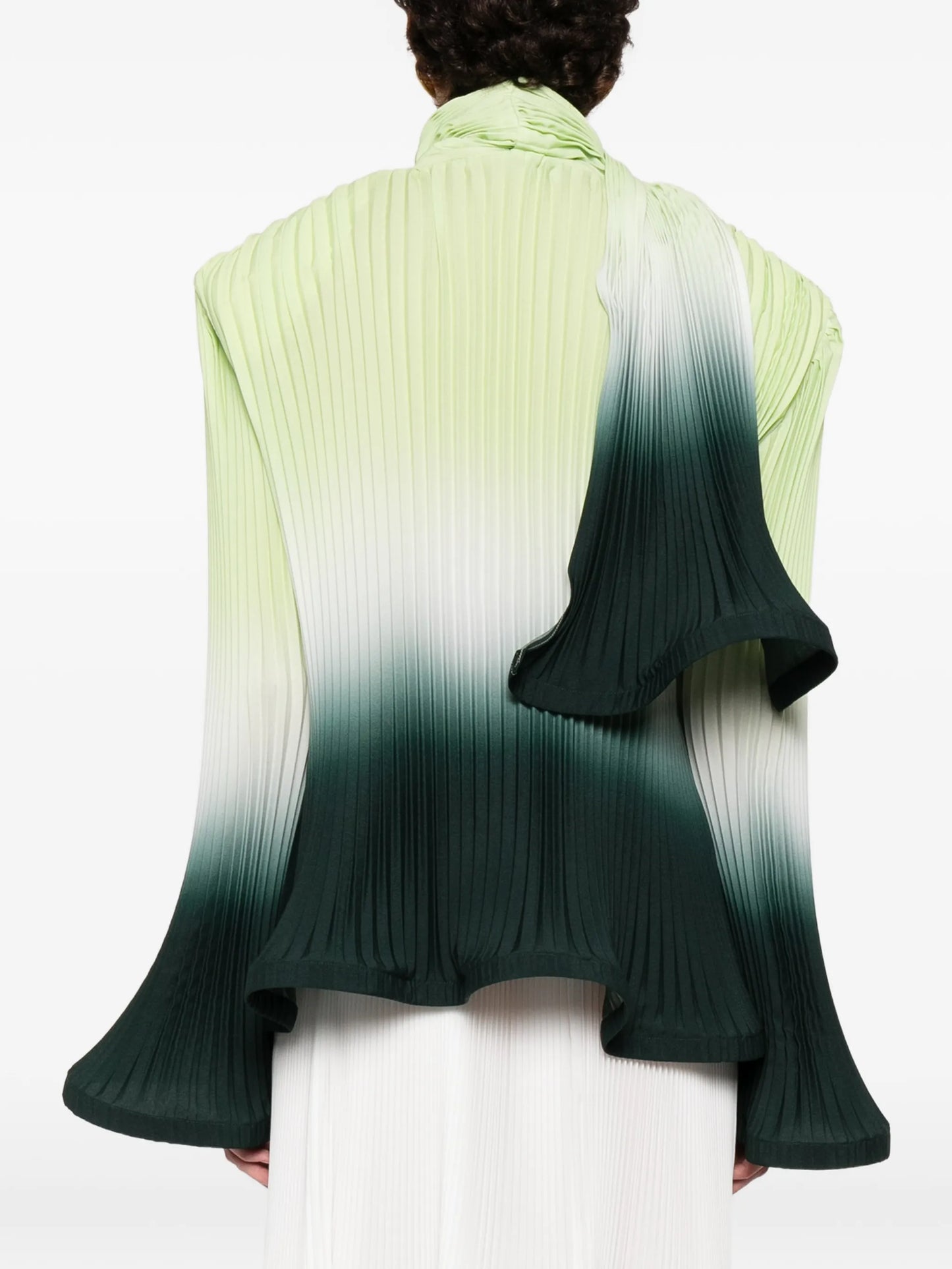 pleated degradé scarf blouse
