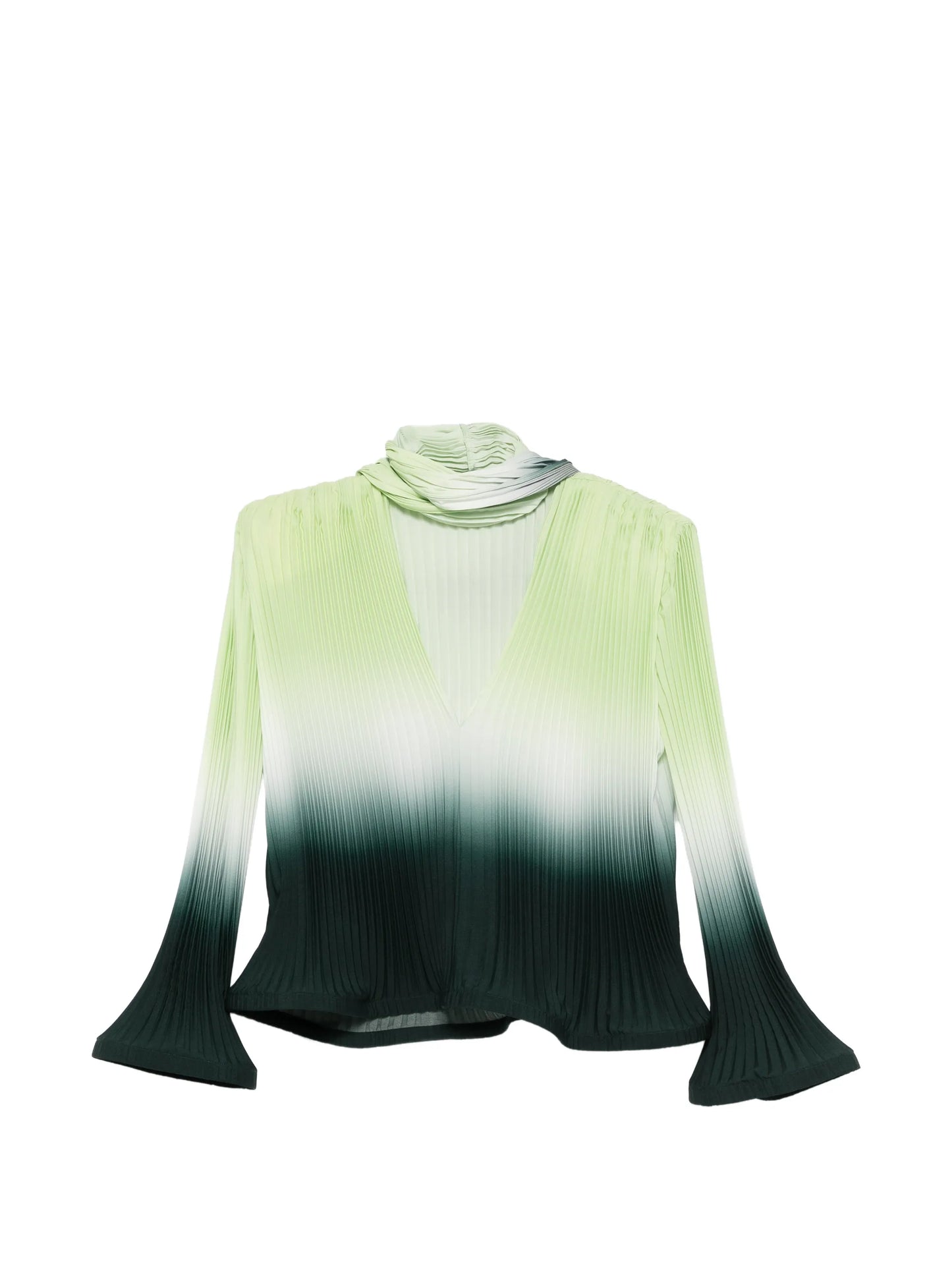 pleated degradé scarf blouse