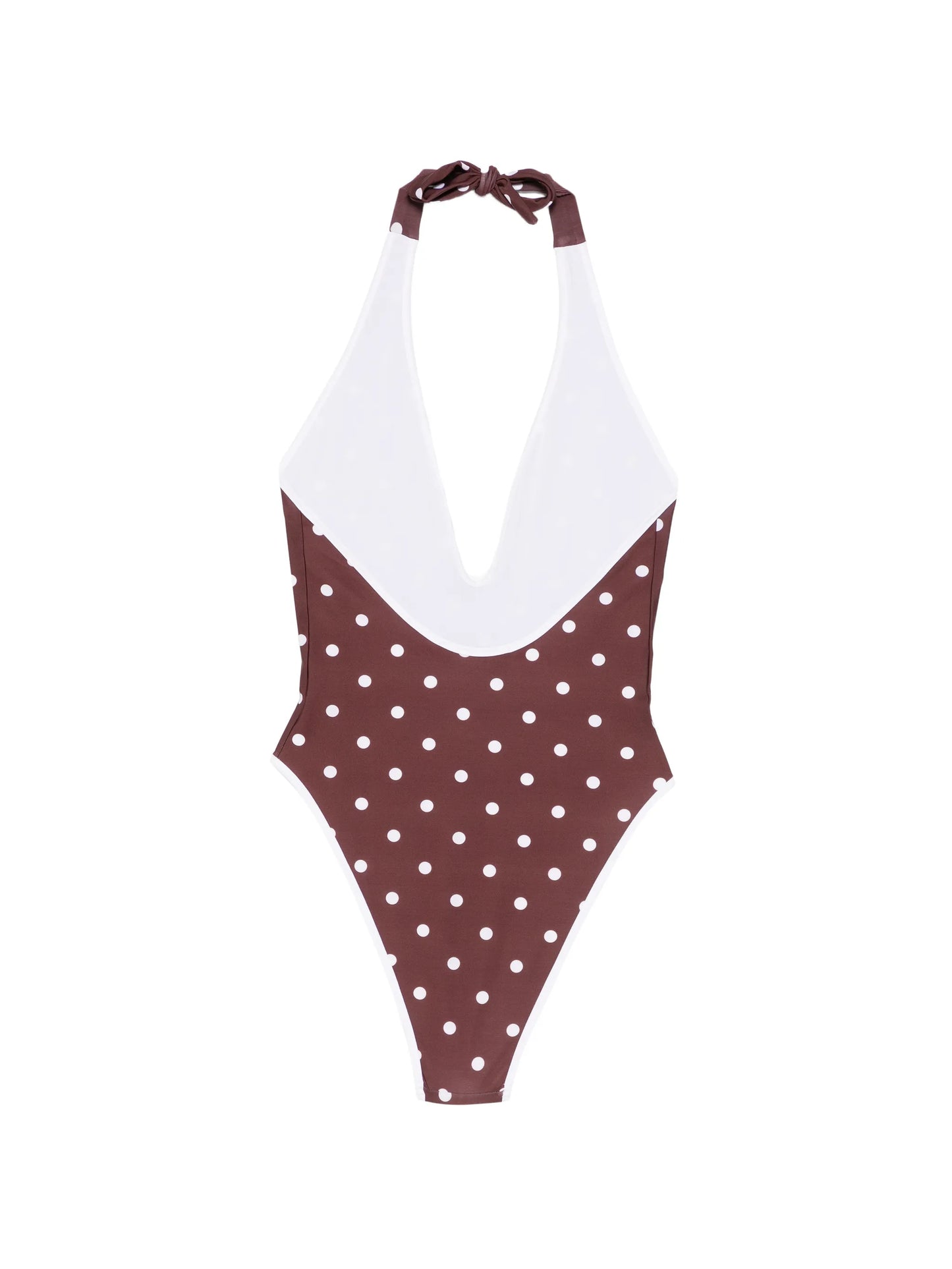 V-neck polka dot swimsuit