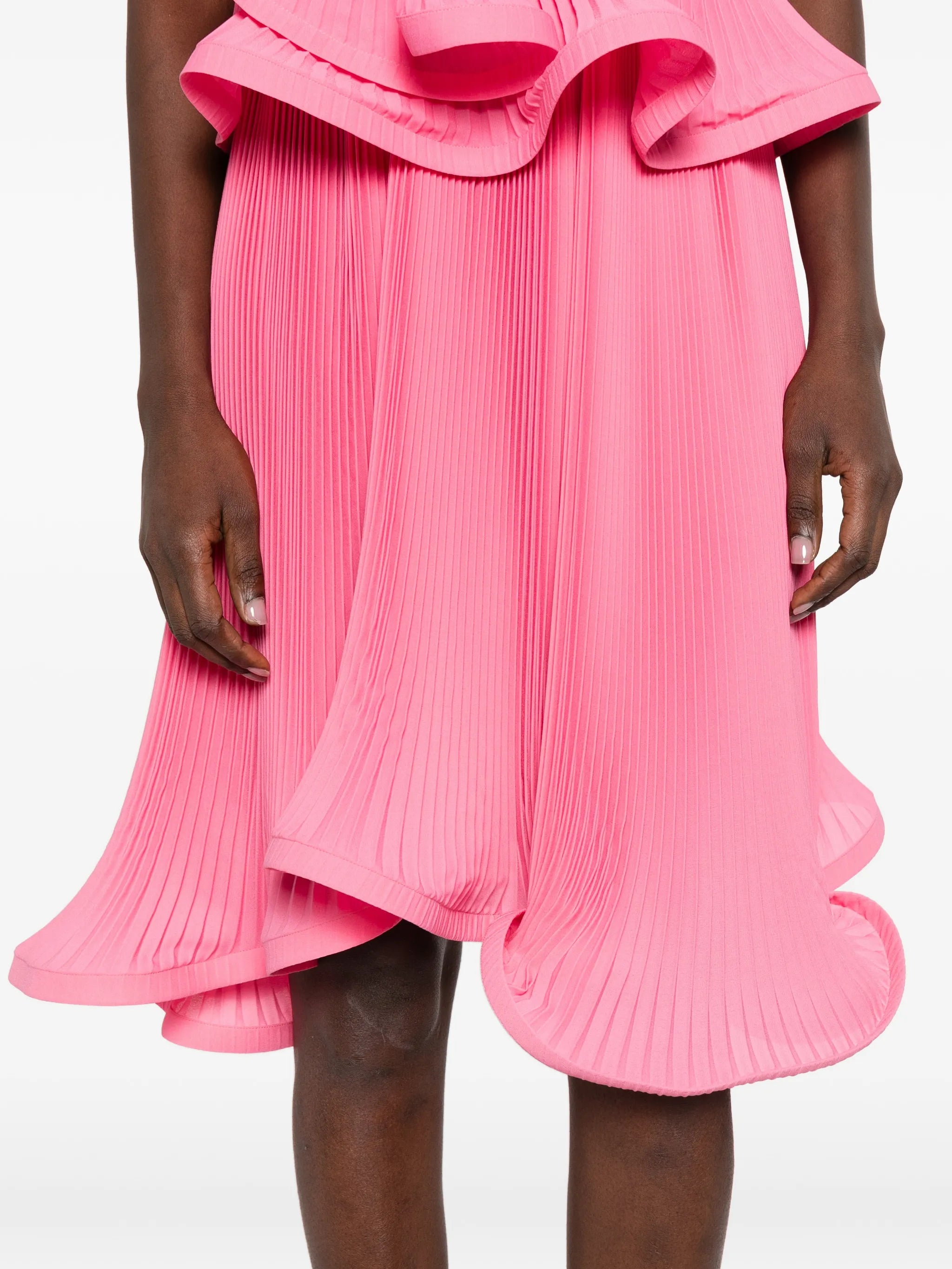 pleated midi skirt