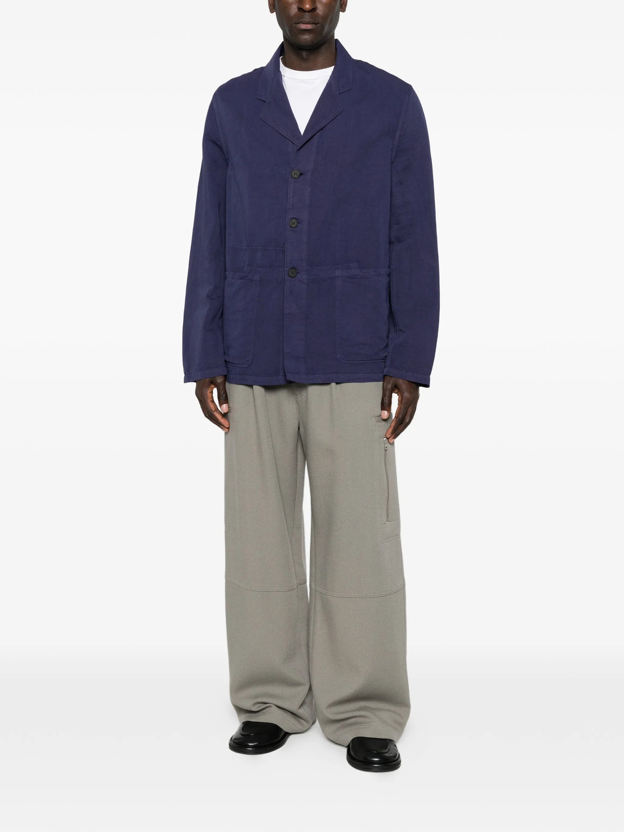 patch-pocket single-breasted jacket