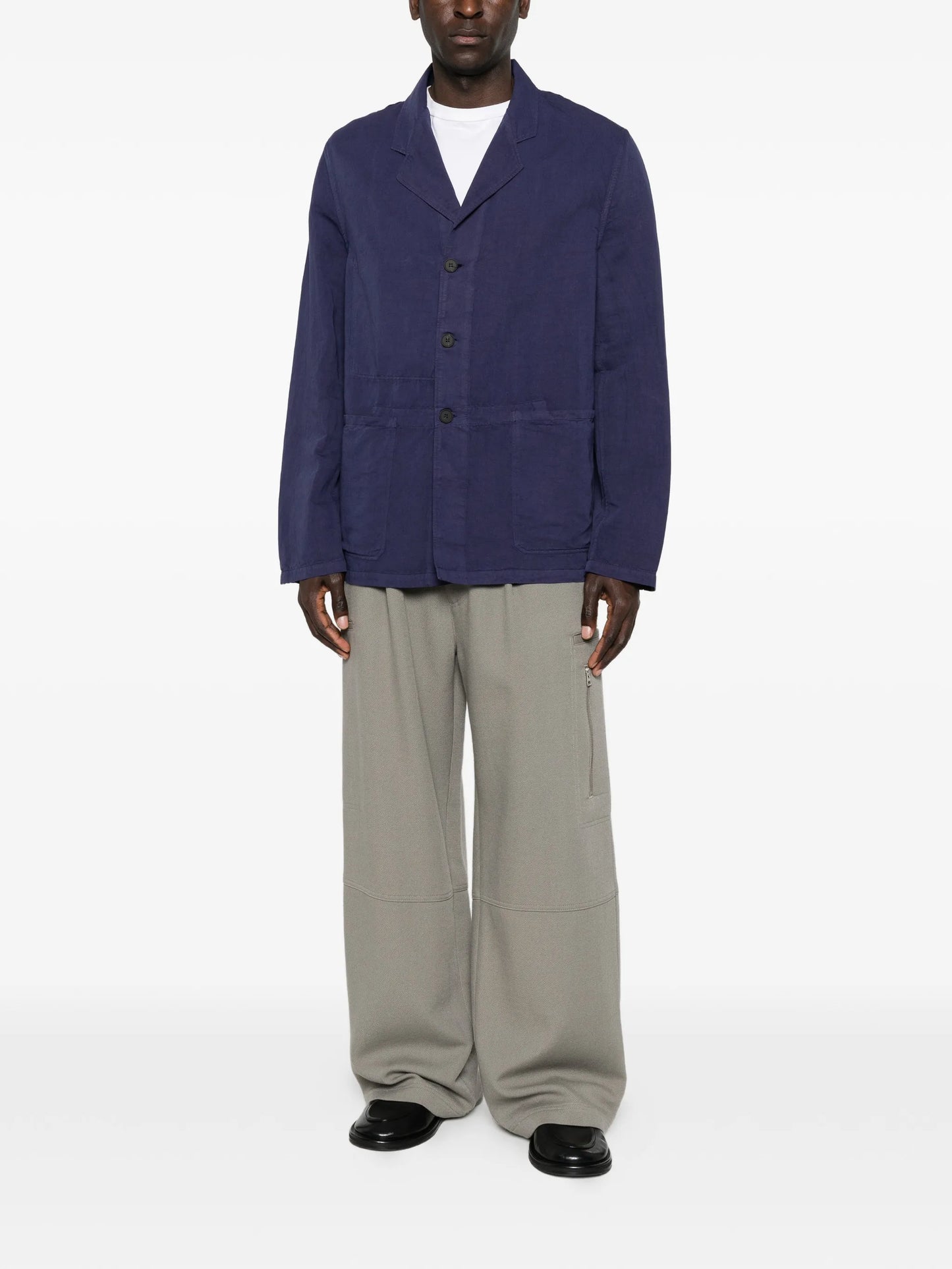 patch-pocket single-breasted jacket