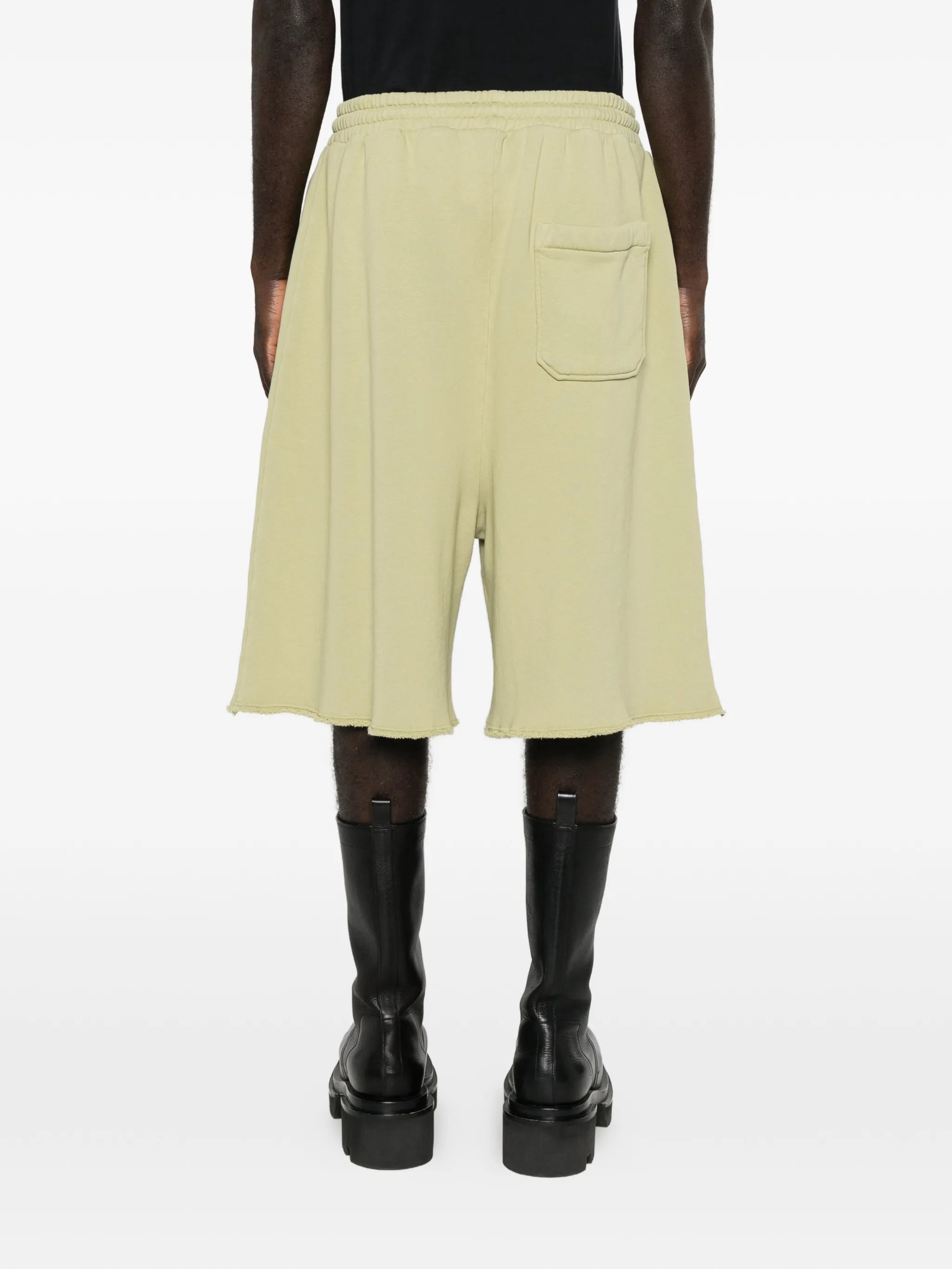 graphic raw-hem shorts