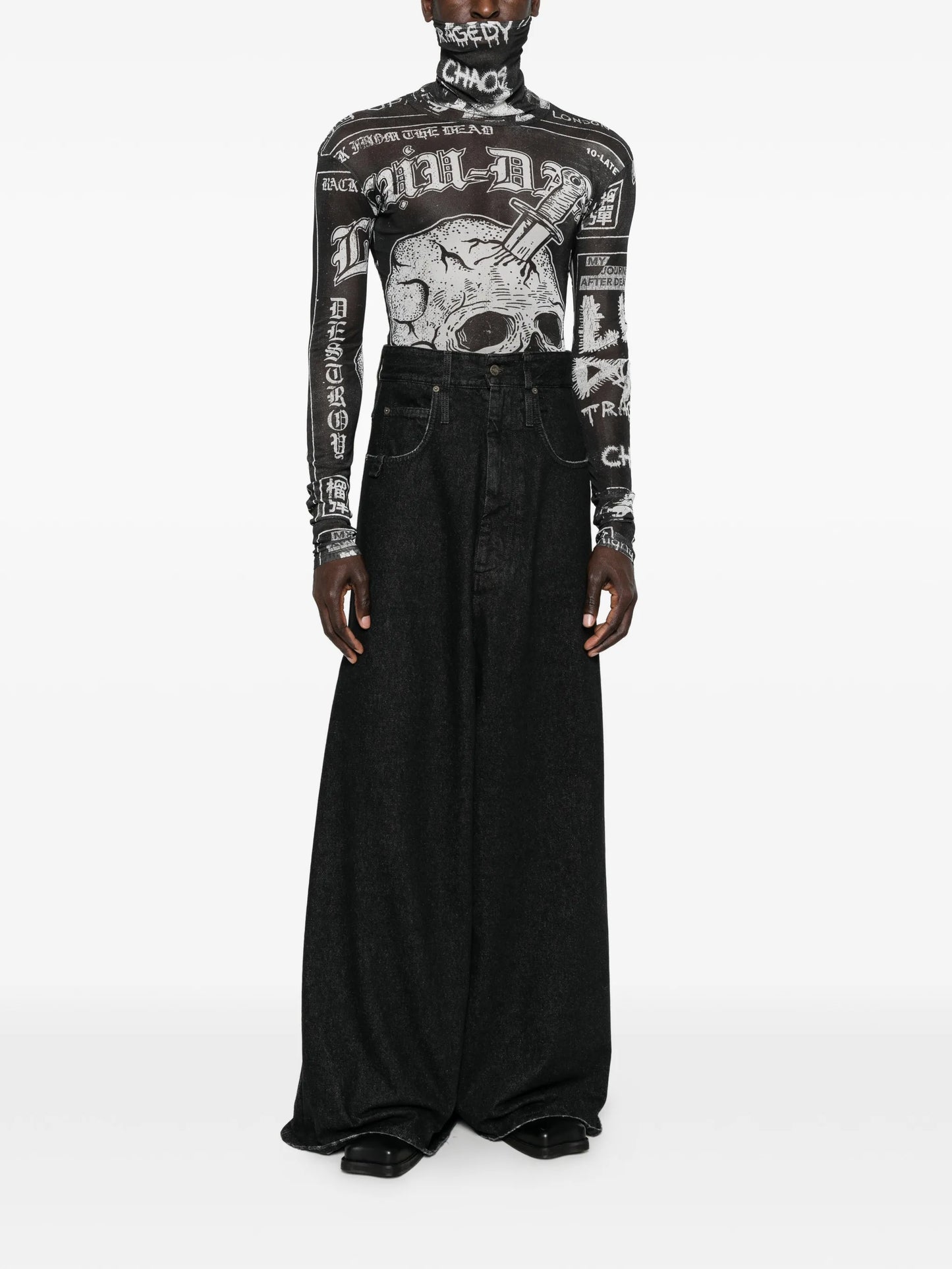 drop crotch wide leg jeans