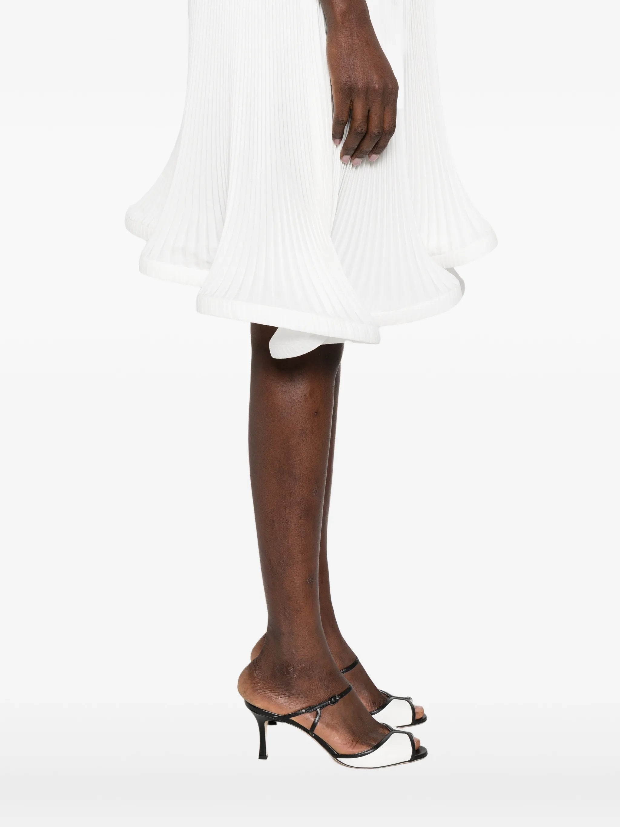 pleated midi skirt